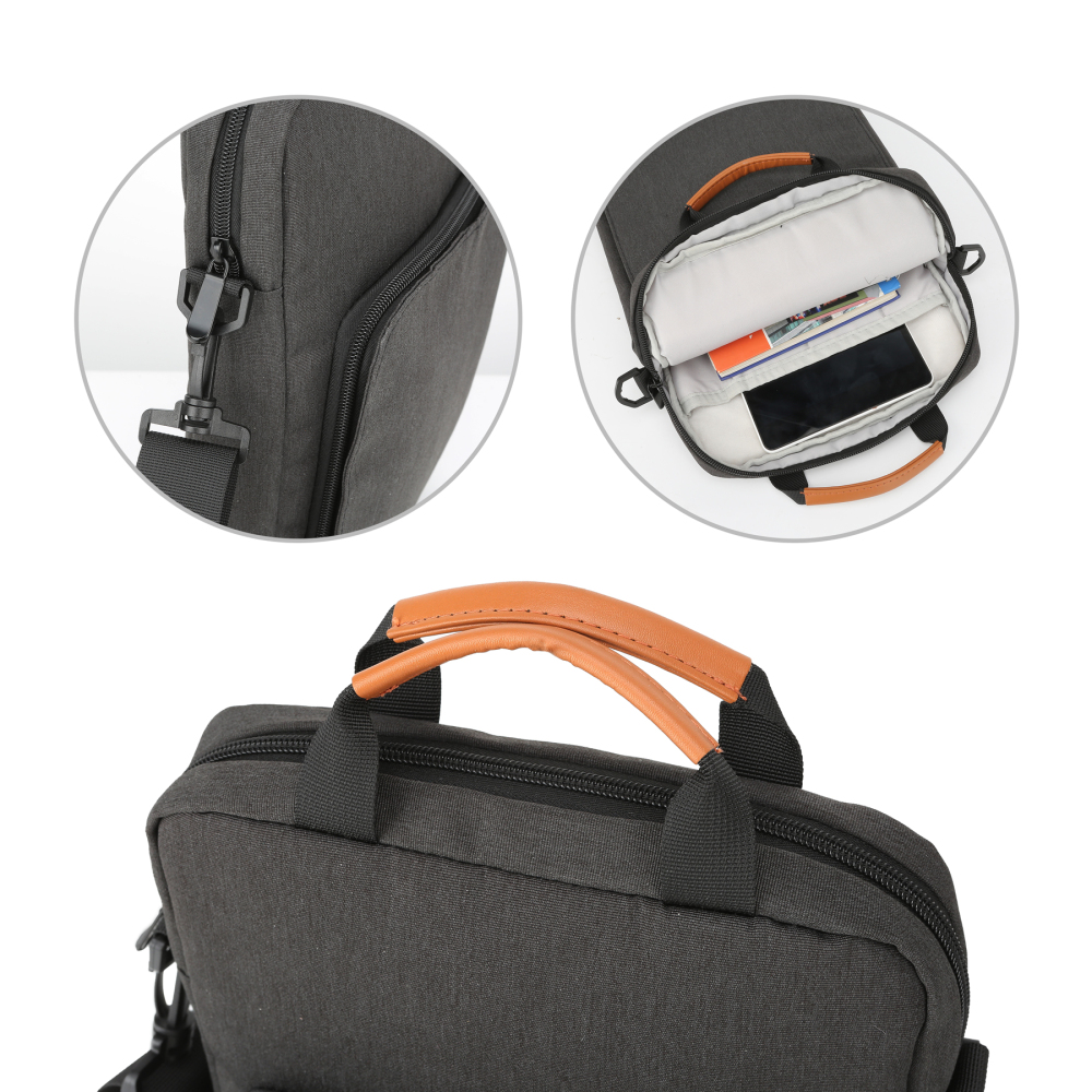 Crossbody Bag with Leather Handle for Laptops