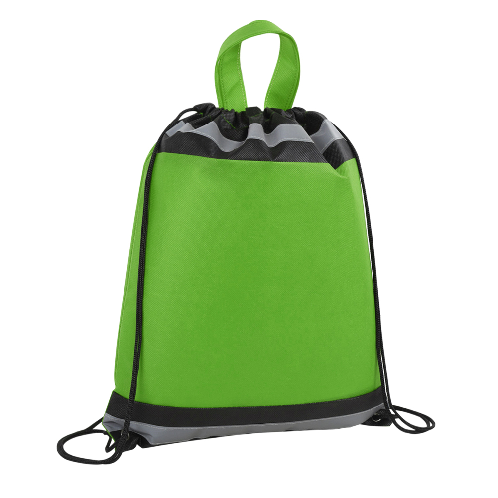Reflective Strip Non-Woven Drawstring Bag