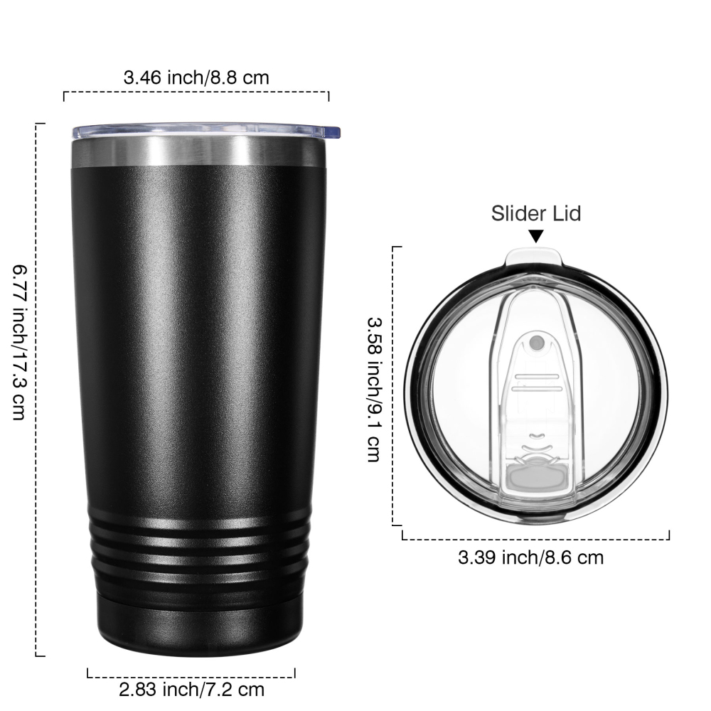 Vacuum - Insulated Ringneck Tumbler, 20 Oz Stainless Steel With Lid