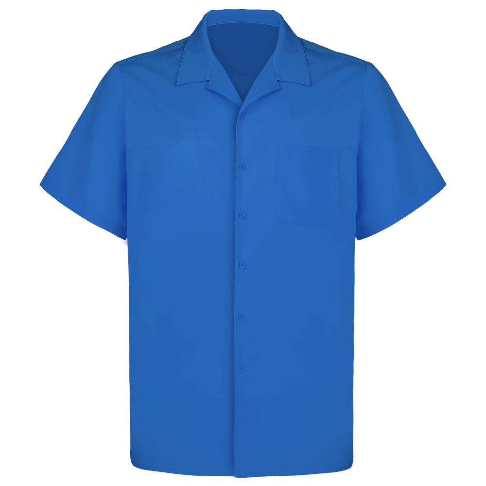 Solid Short - Sleeve Camp Collar Shirt for Men