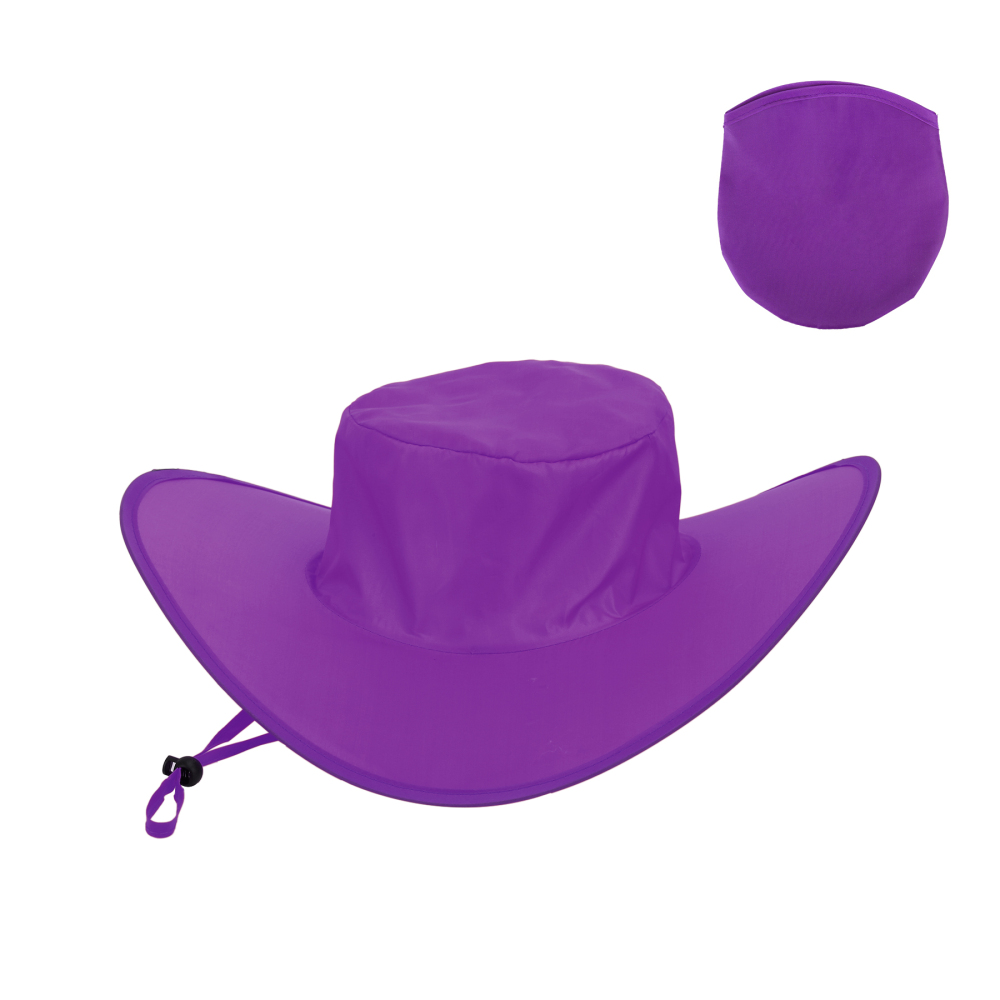 Packable Polyester Cowboy Hat with Storage Pouch