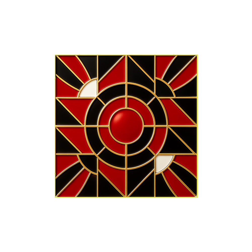 1-Inch Square Hard Enamel Cloisonné Pin