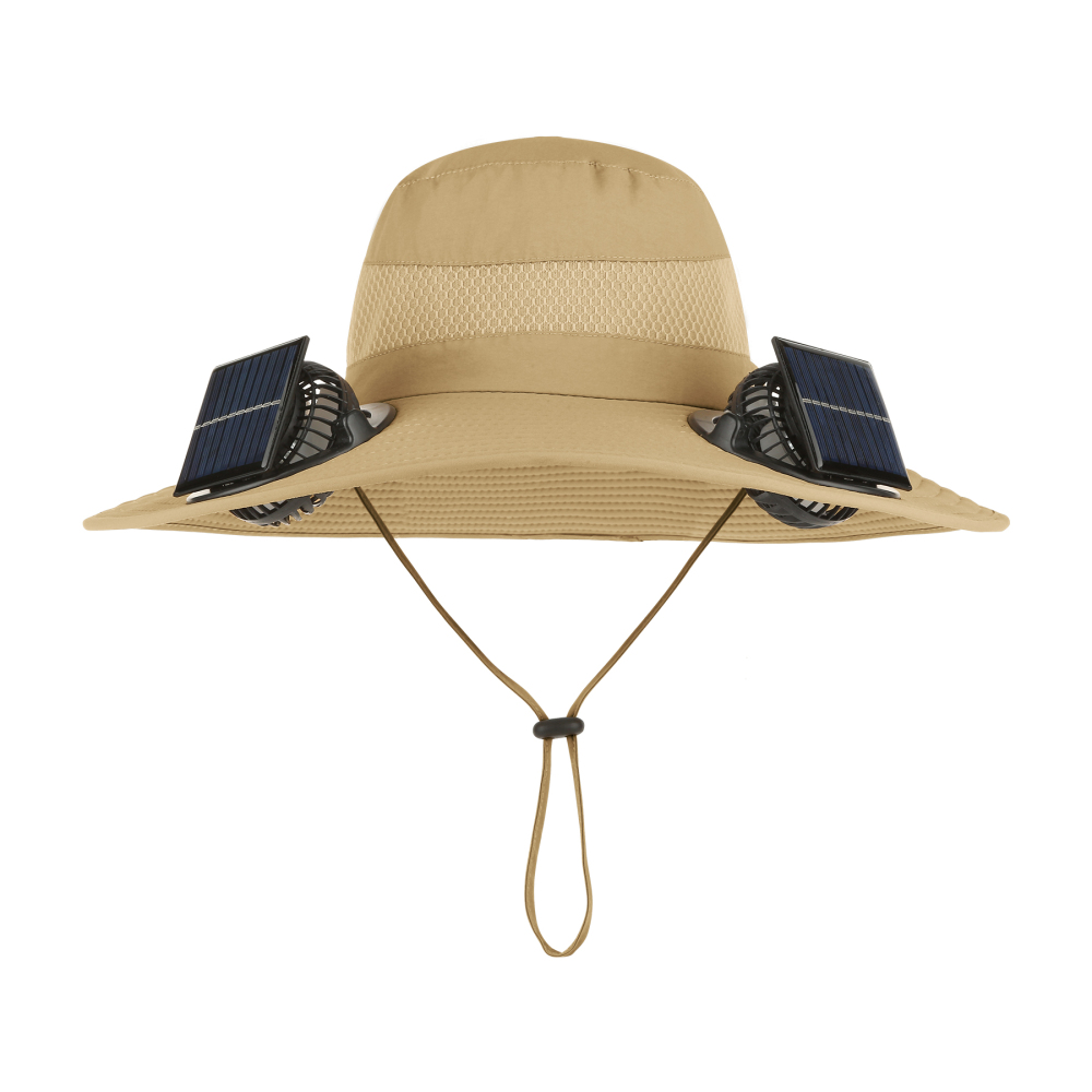 Solar-Powered Wide Brim Safari Cooling Hat