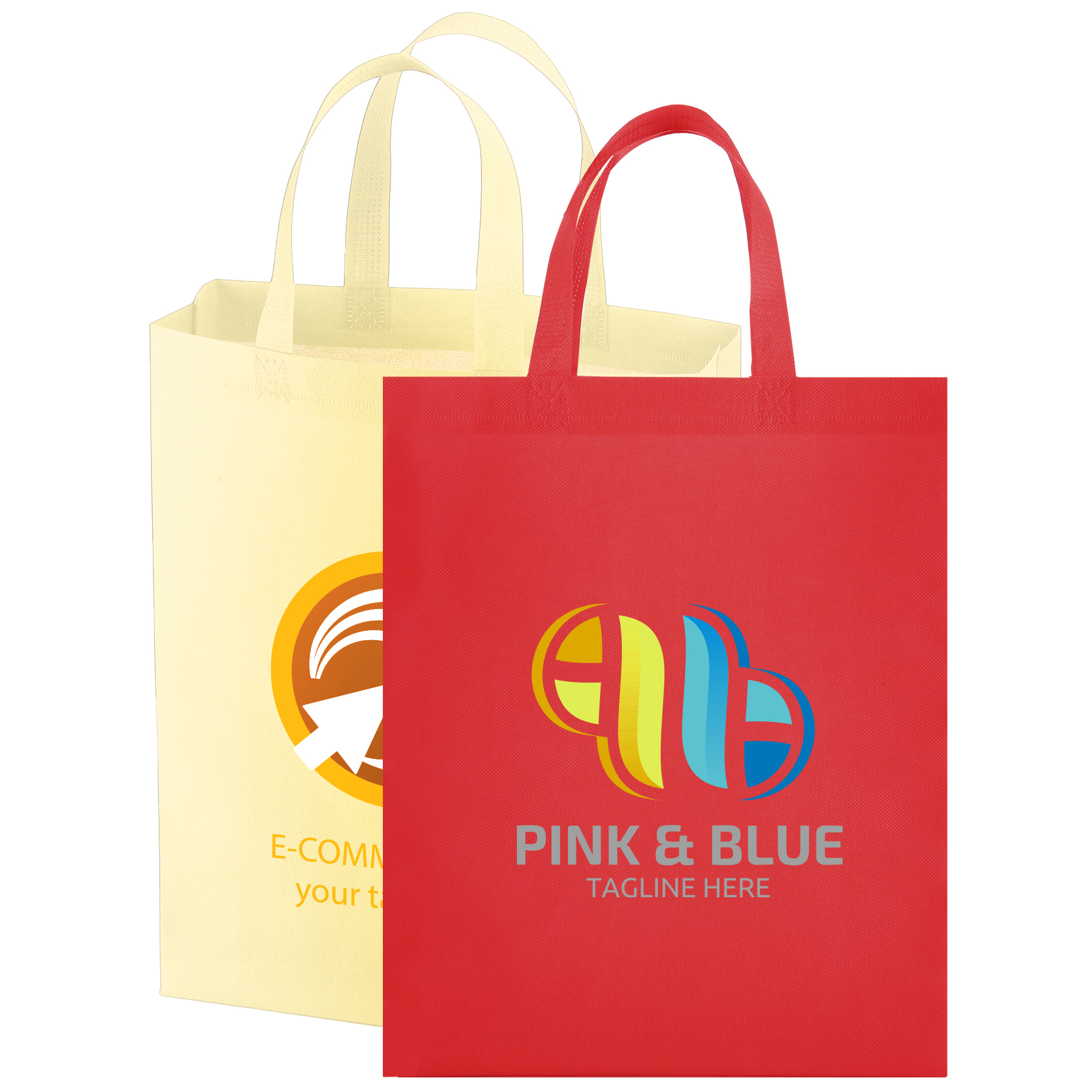 Heat Sealed Non-Woven Grocery Tote Bag(12''×15''×4''）