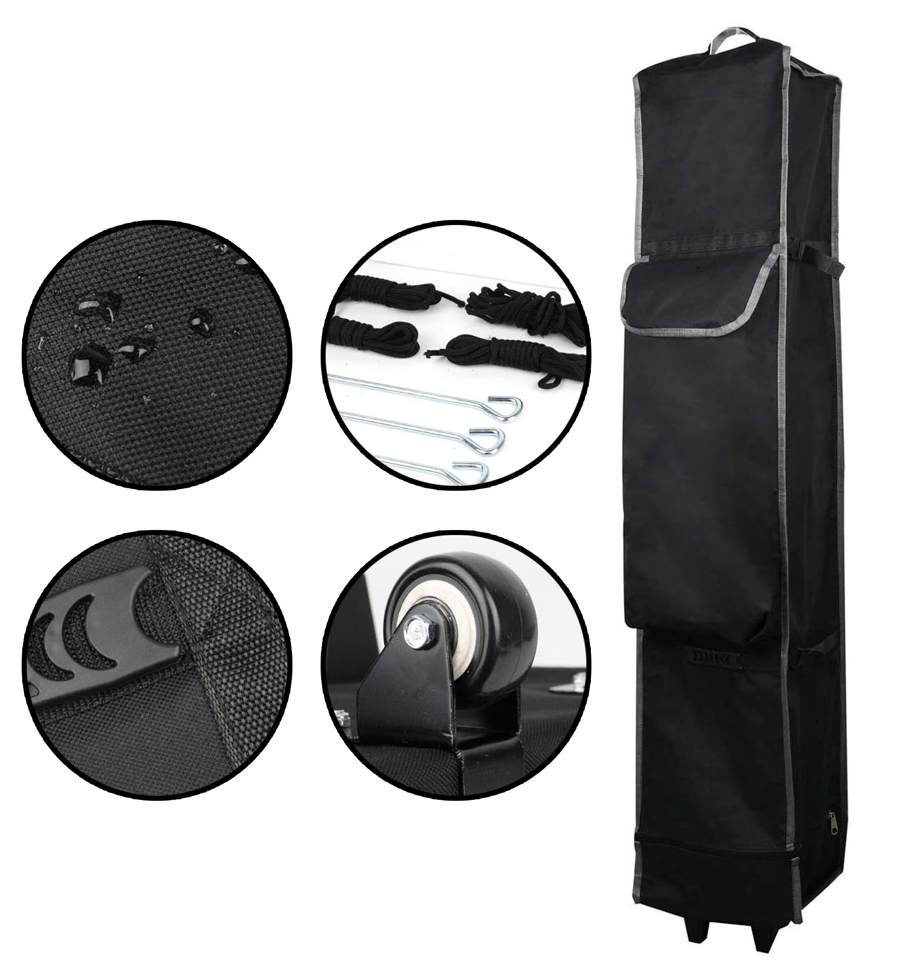 10'x10' Commercial Canopy Tent Kit (Full Back Wall + 2 Half Side Panels)
