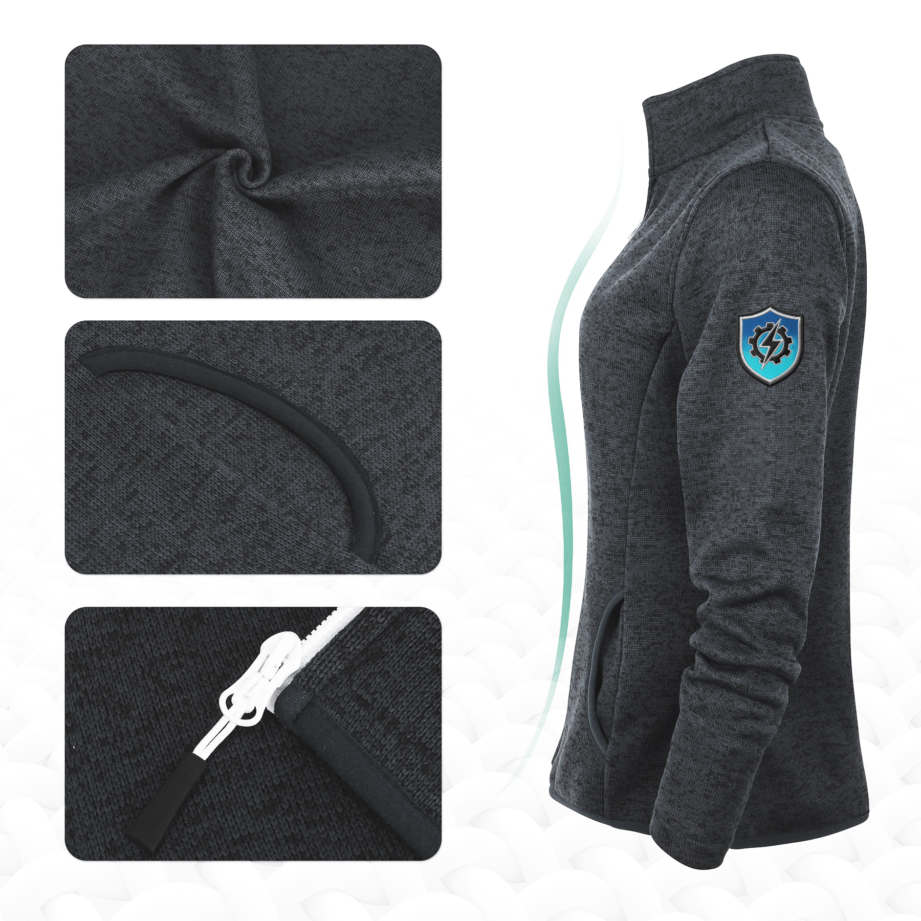 Women's Full-Zip Fleece Sweater Jacket