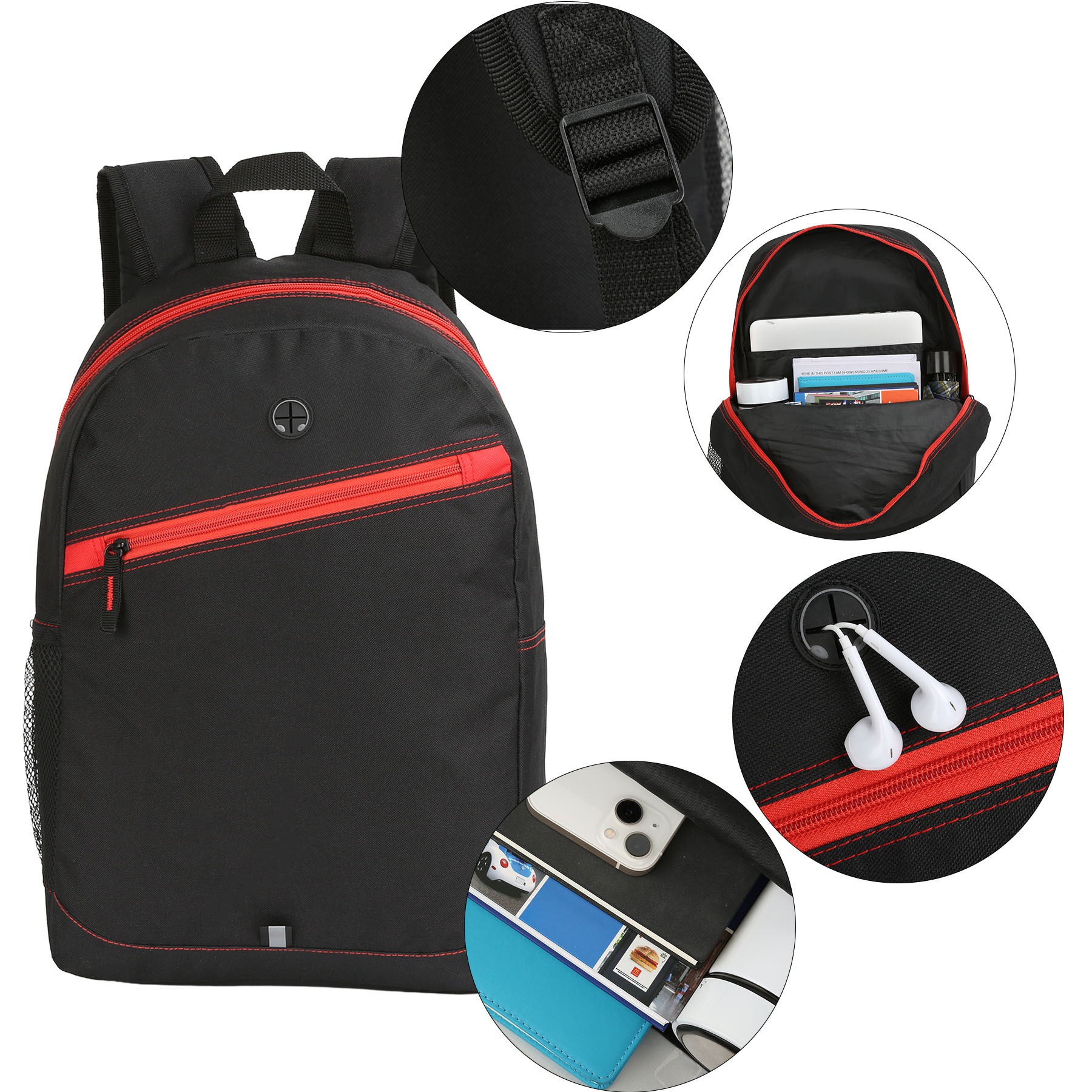 15’’ Laptop Backpack With Color Zipper Stripe