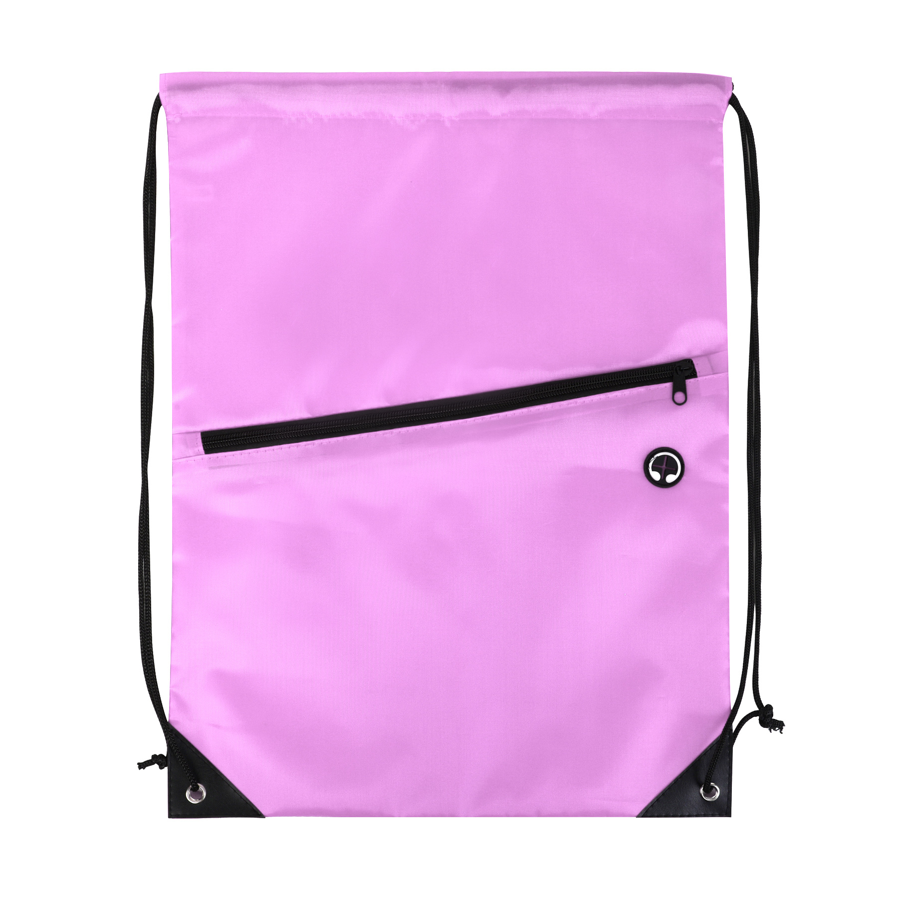 Drawstring Backpack with Secure Front Zip Pocket
