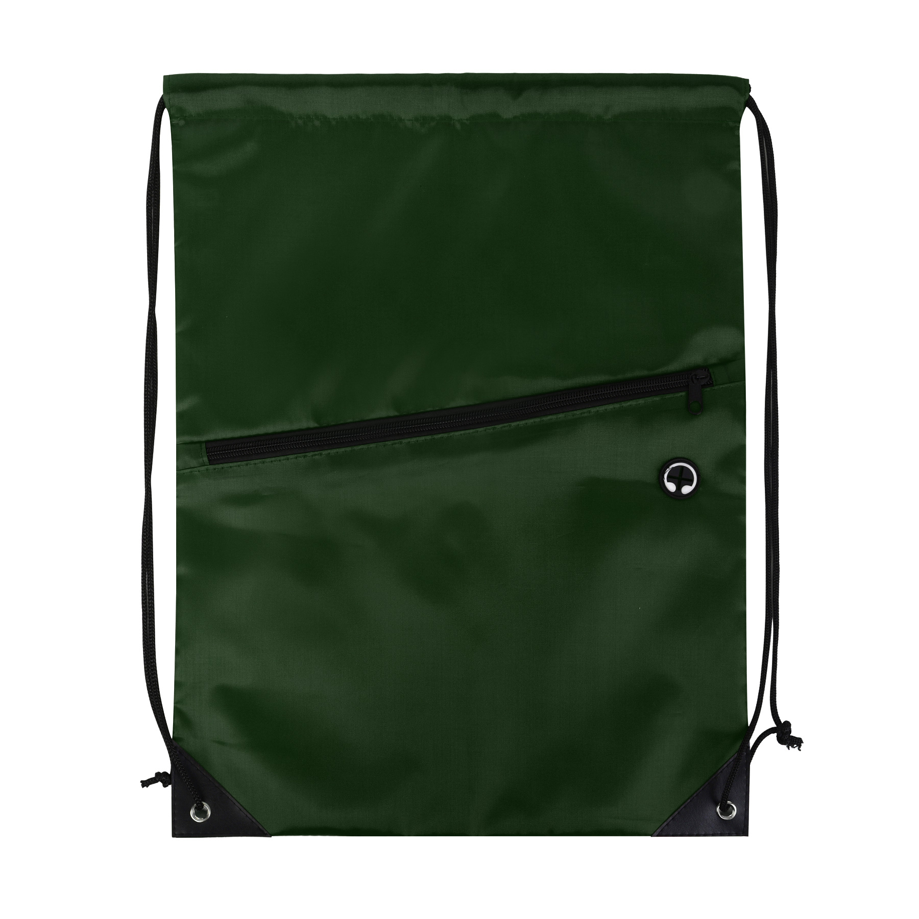 Drawstring Backpack with Secure Front Zip Pocket