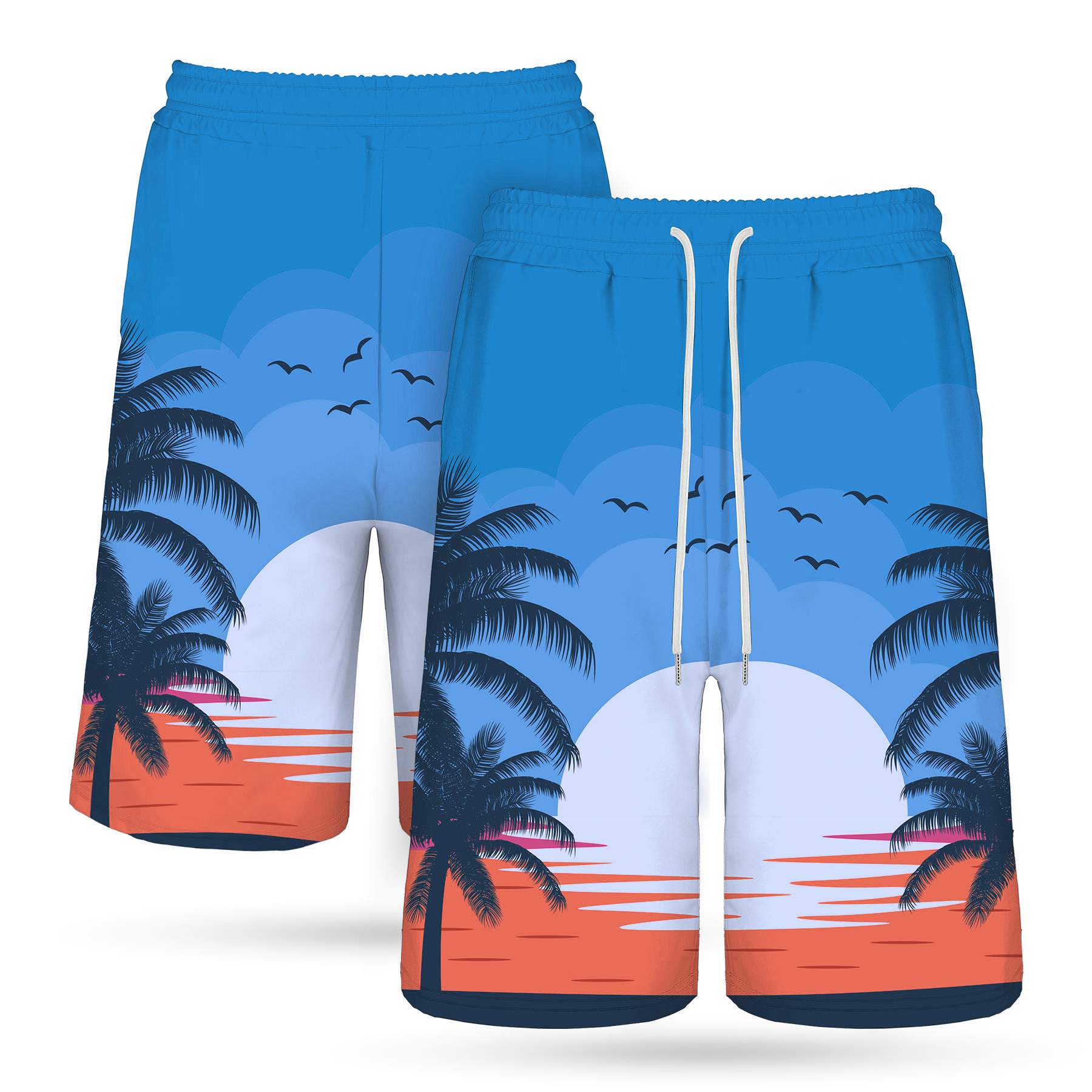 Men's Lightweight Performance Drawstring Shorts – 135 GSM Stretch Polyester