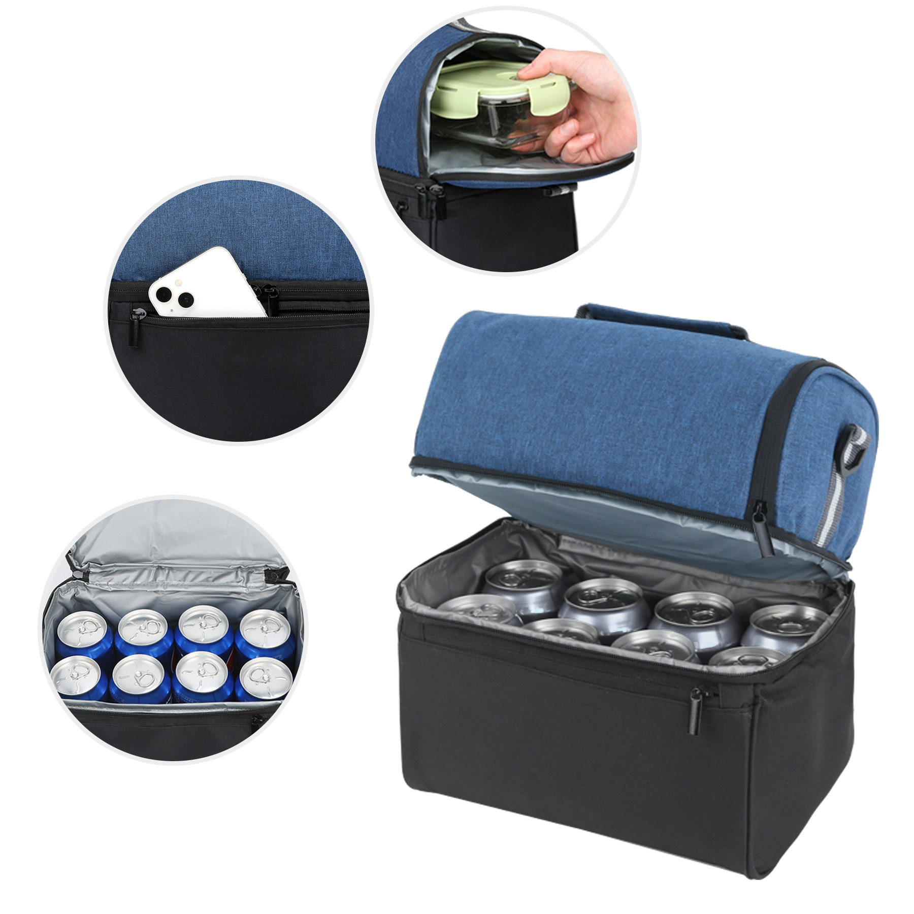 14 Can Dual Compartment Lunch Cooler