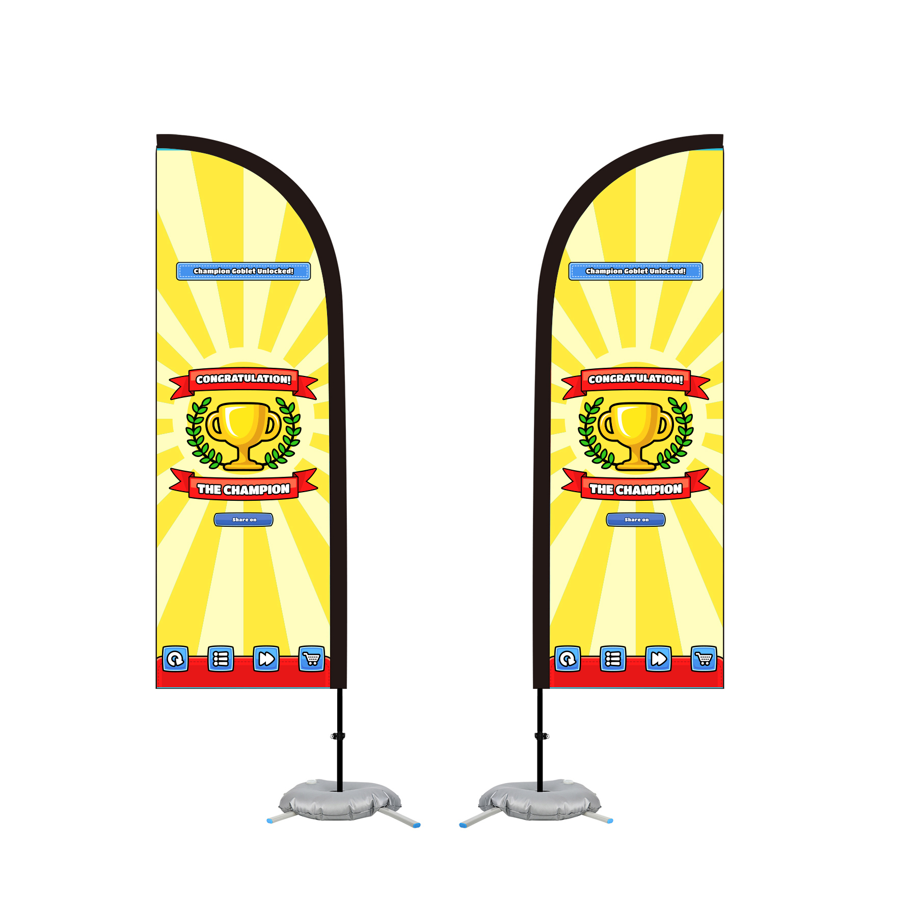 9' Double - Sided Feather Flag Kit with Cross Base & Water Bag
