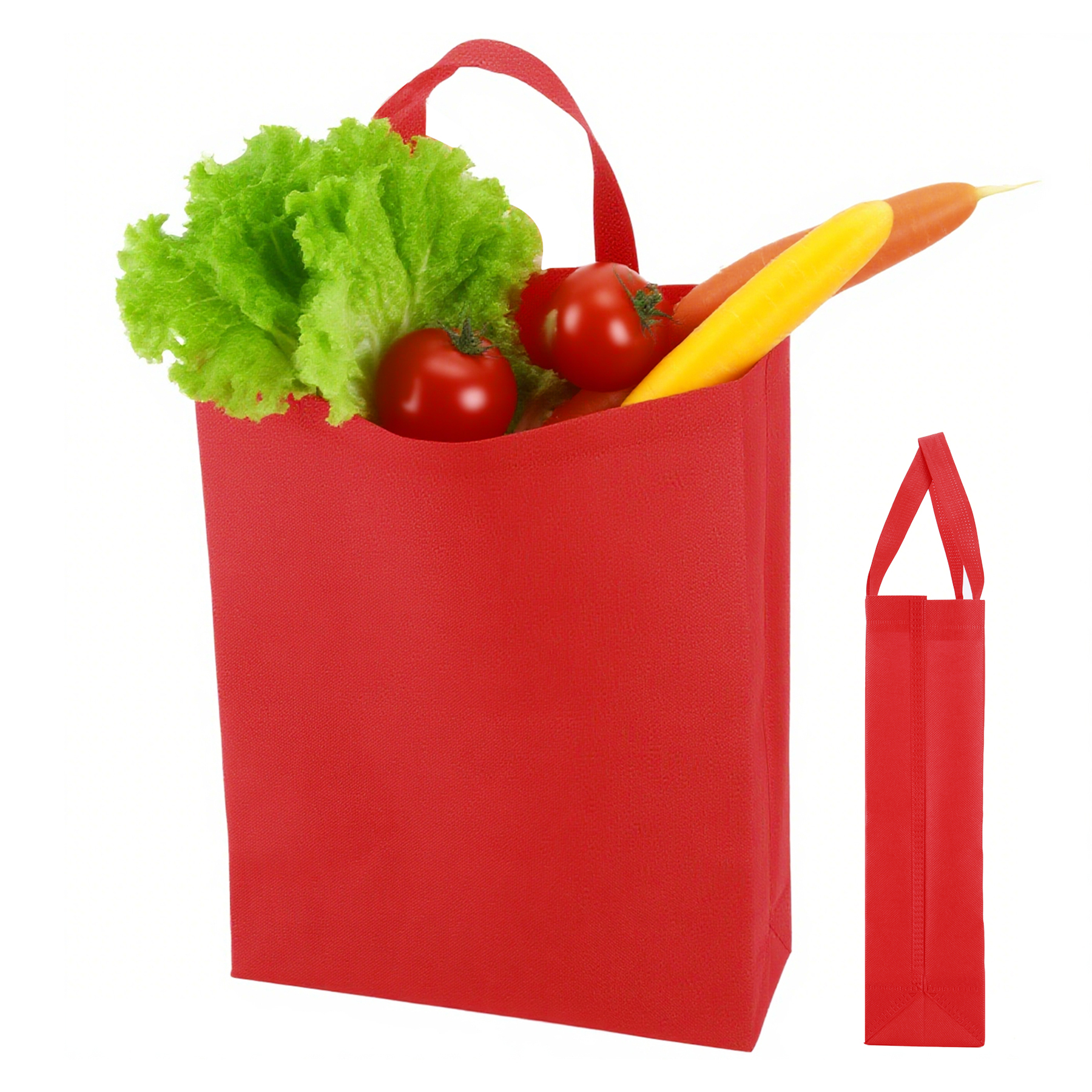 Heat Sealed Non-Woven Grocery Tote Bag(12''×15''×4''）