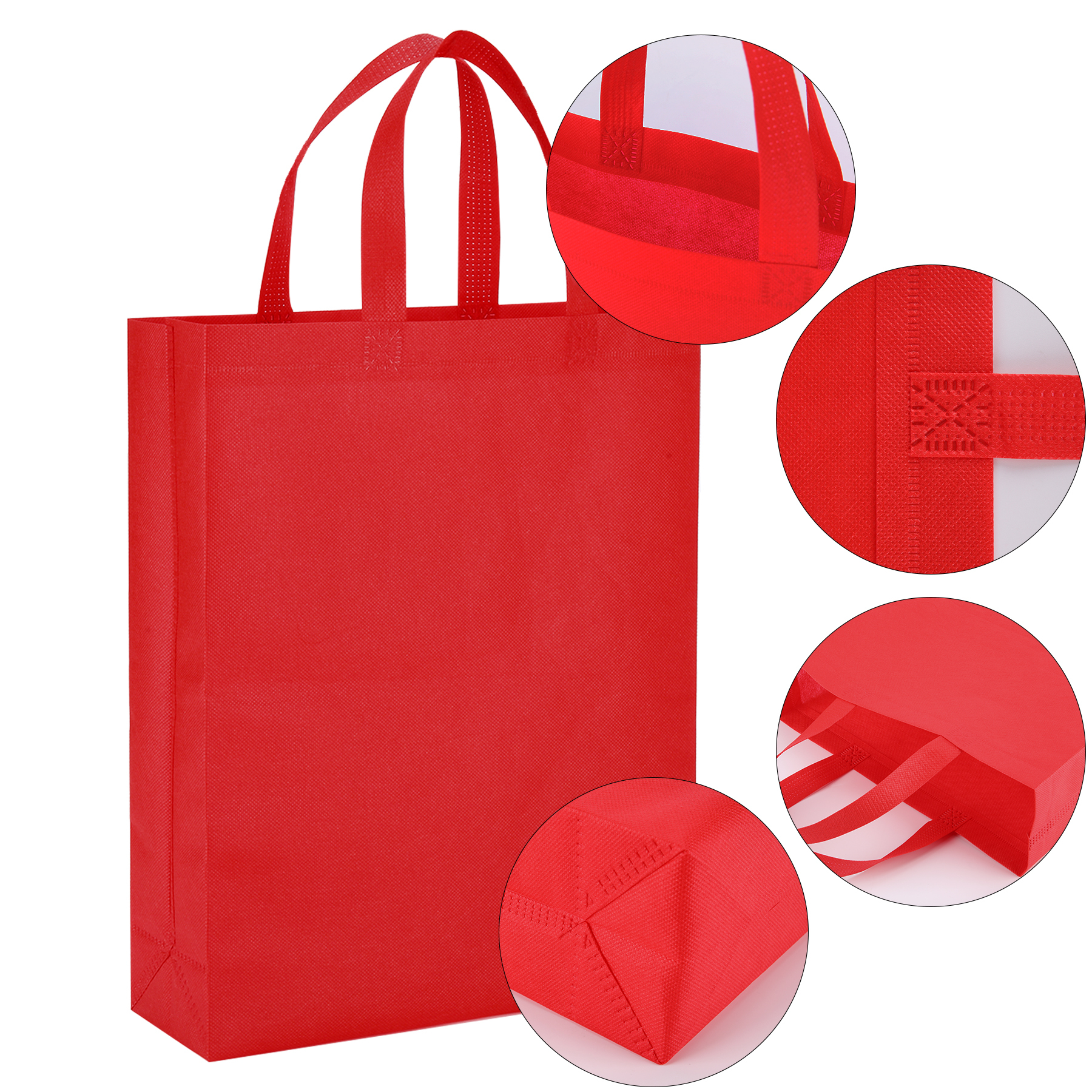 Heat Sealed Non-Woven Grocery Tote Bag(12''×15''×4''）