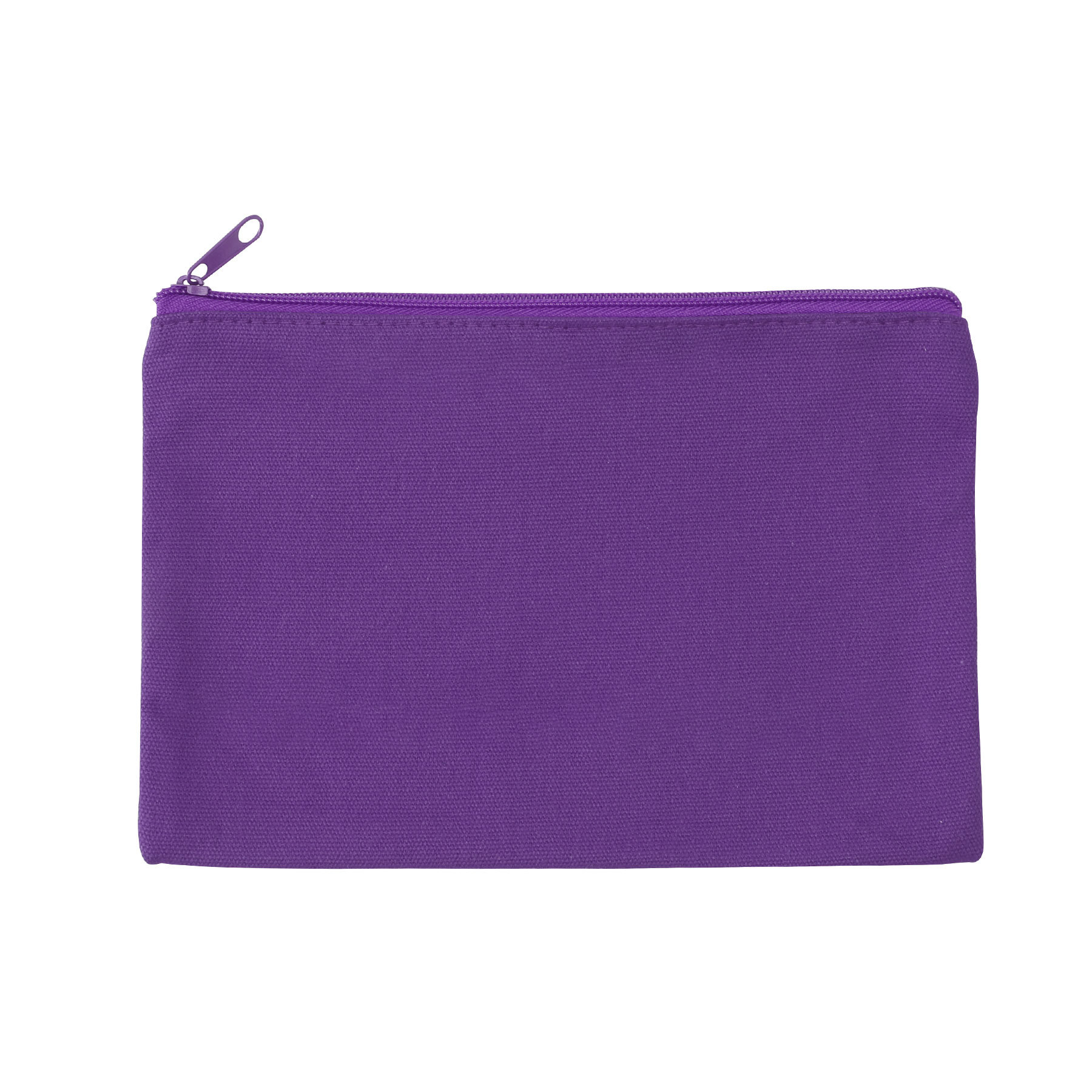 Solid Color Cotton Canvas Utility Pouch - 9" x 6" with Zipper Closure