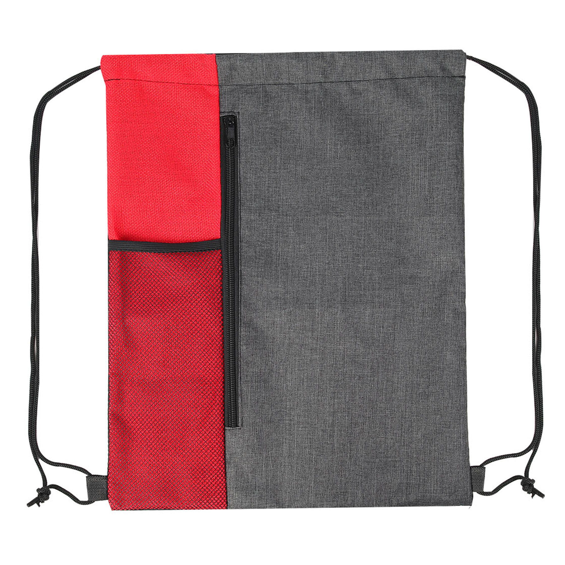 Vertical Access Drawstring Pack with Mesh Compartment