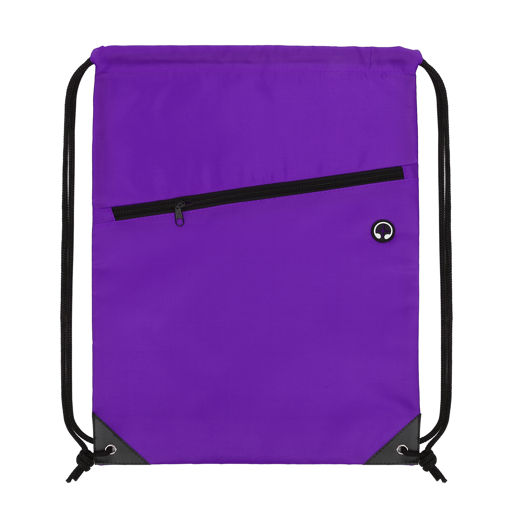 420D Heavy Duty Drawstring Bag With Front Zipper