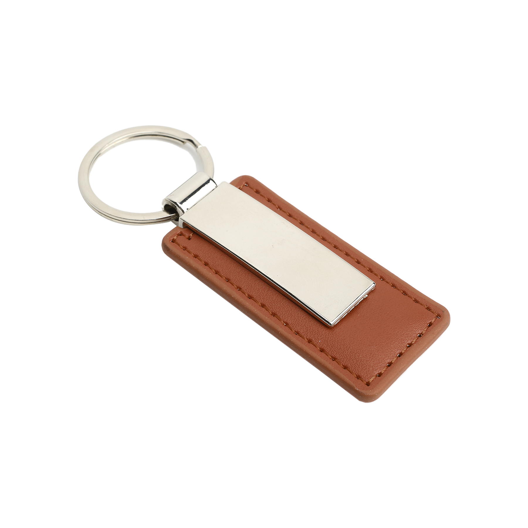Premium PU Leather Keychain with Metal Accents