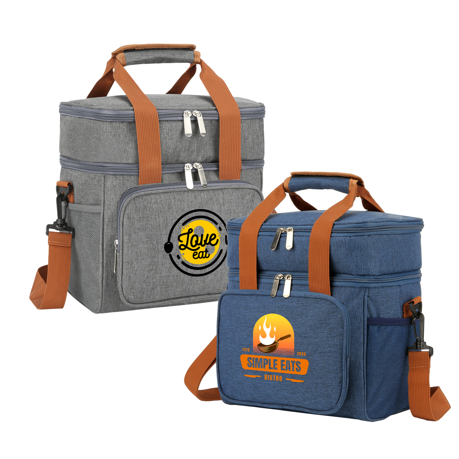 Insulated Lunch Cooler Bag with Pockets and Shoulder Strap