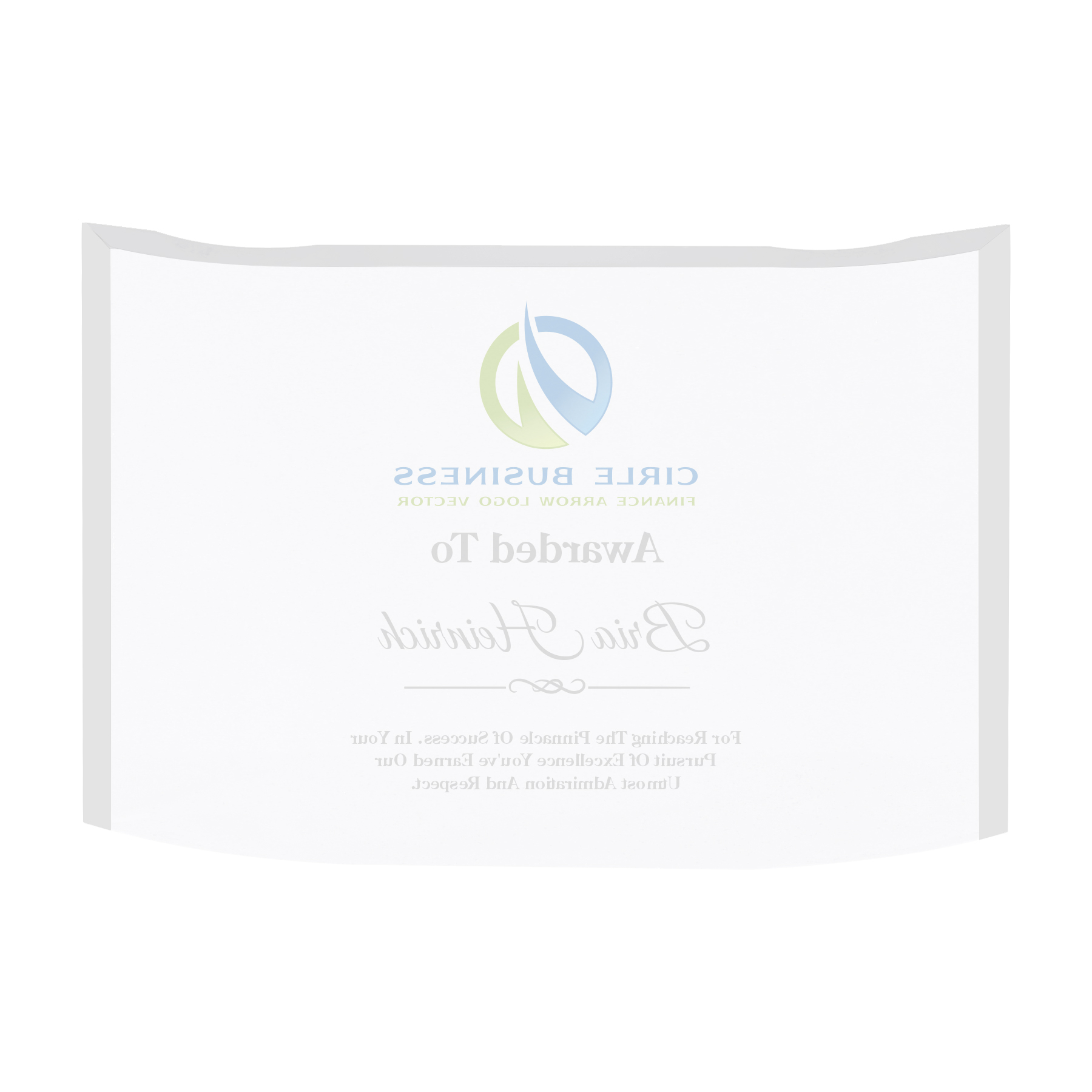 Freestanding Curved Acrylic Award Frame: Personalized