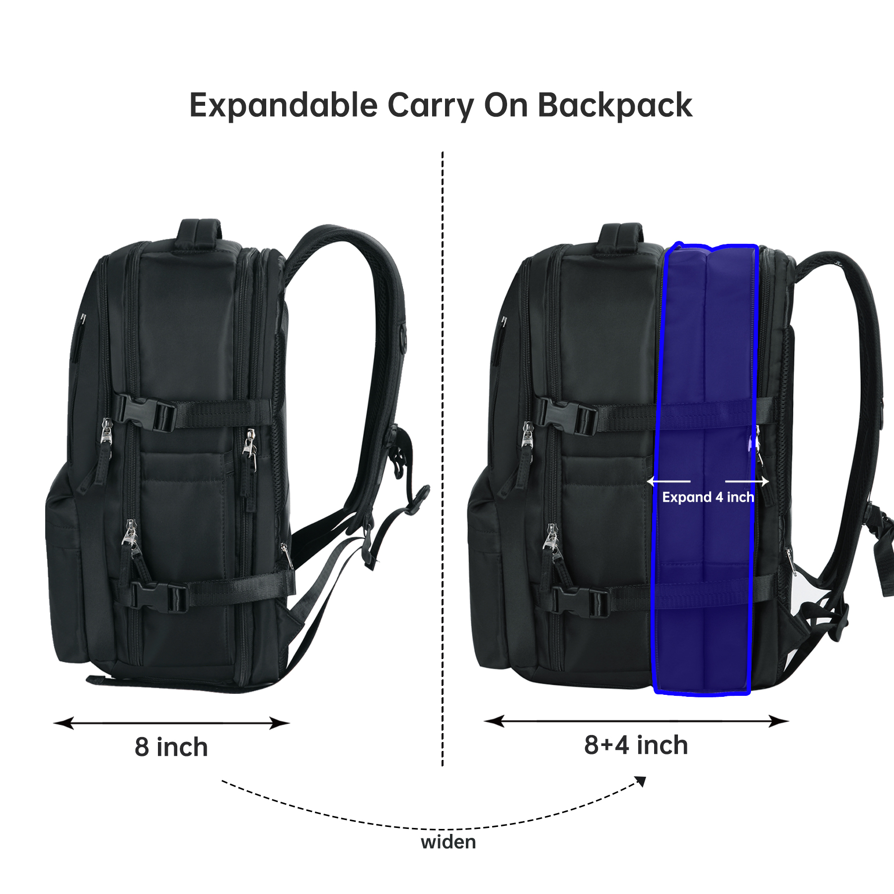 Expandable Extra-Large Flight-Approved Carry-On Backpack