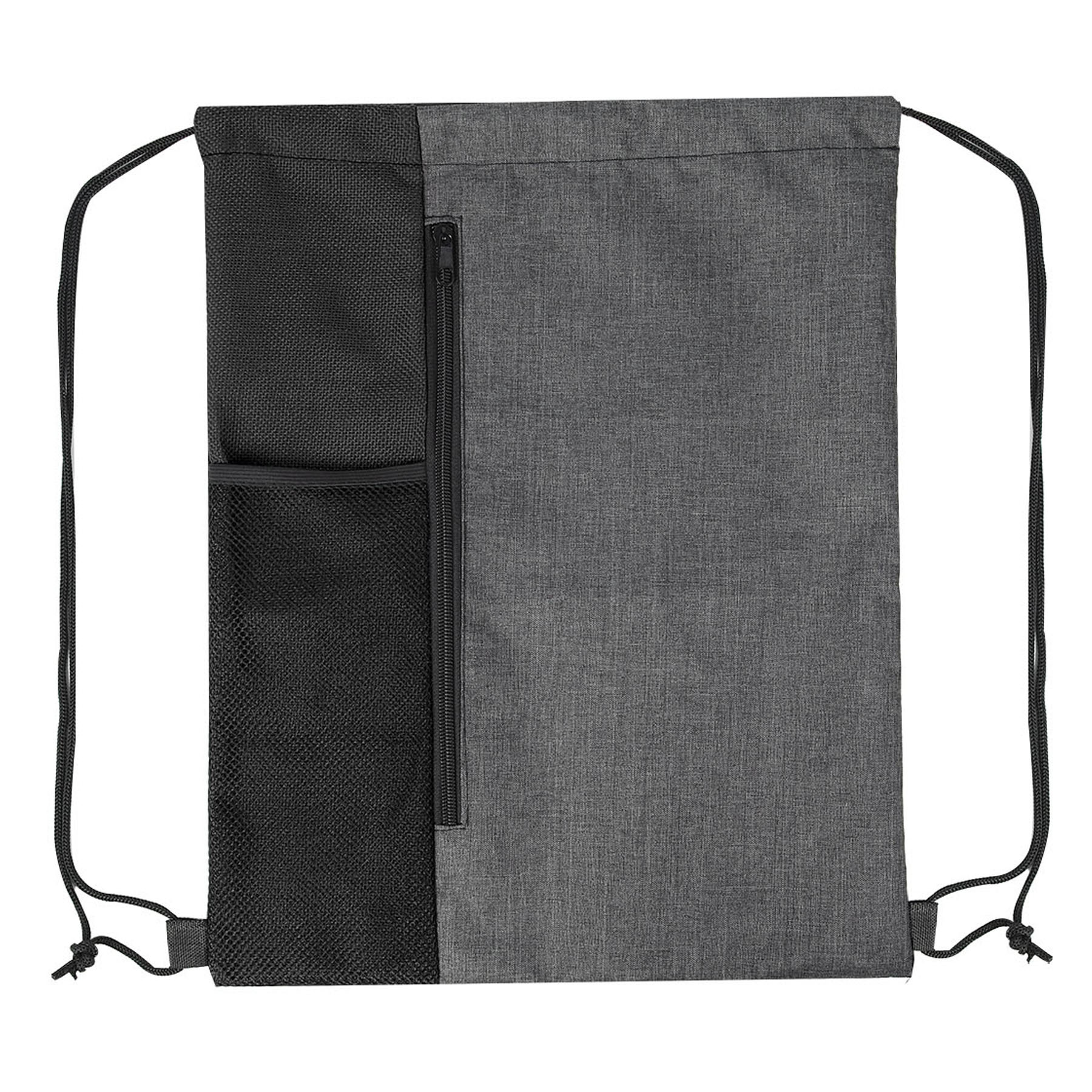 Vertical Access Drawstring Pack with Mesh Compartment