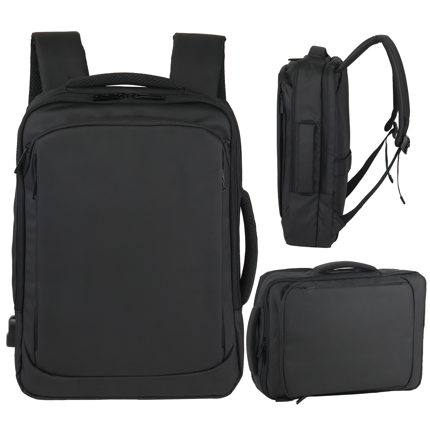 3 - in - 1 Convertible PU Leather Laptop Backpack