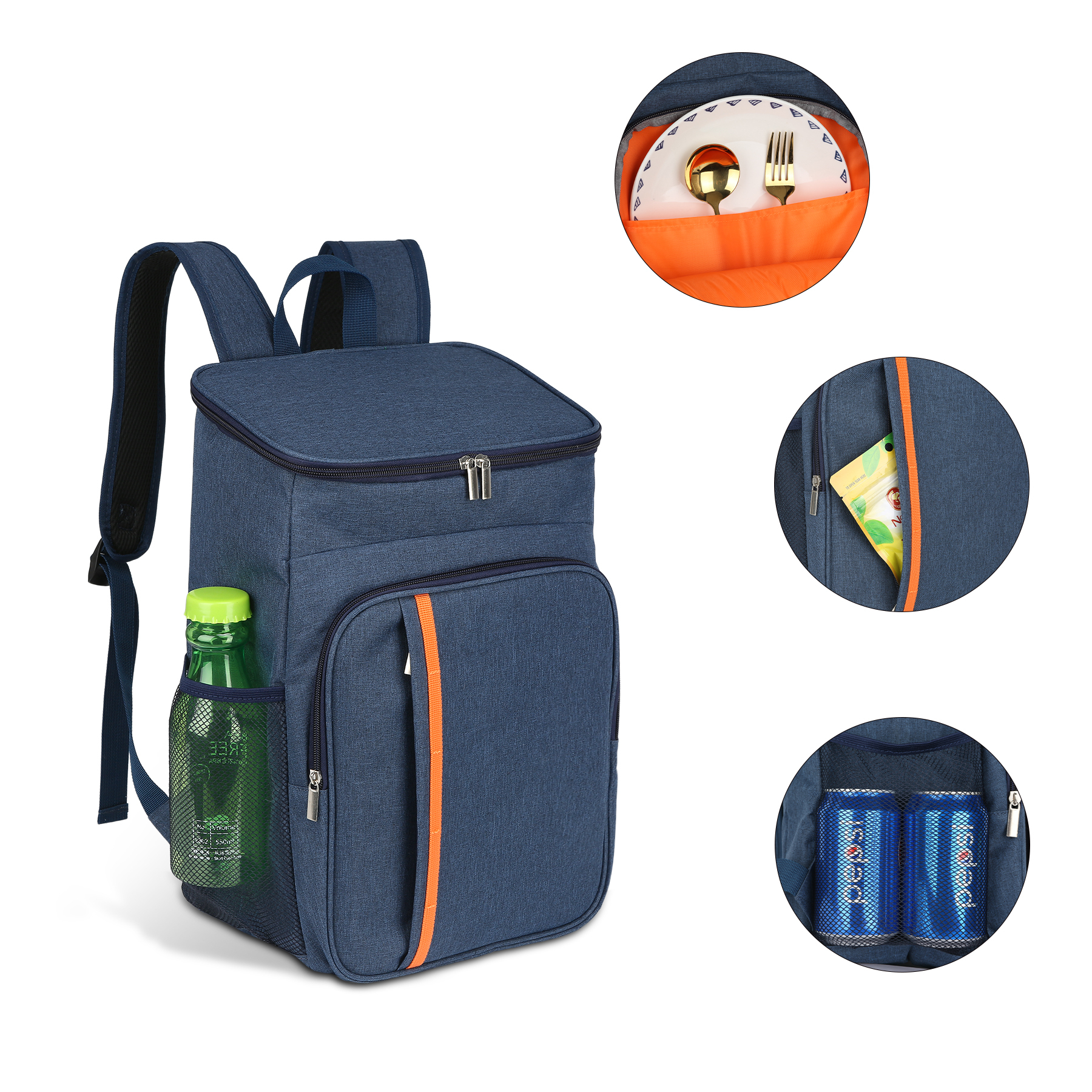 Leakproof 24 Can Backpack Peva Lined Cooler - 11.4" X 16.5" X 7.5