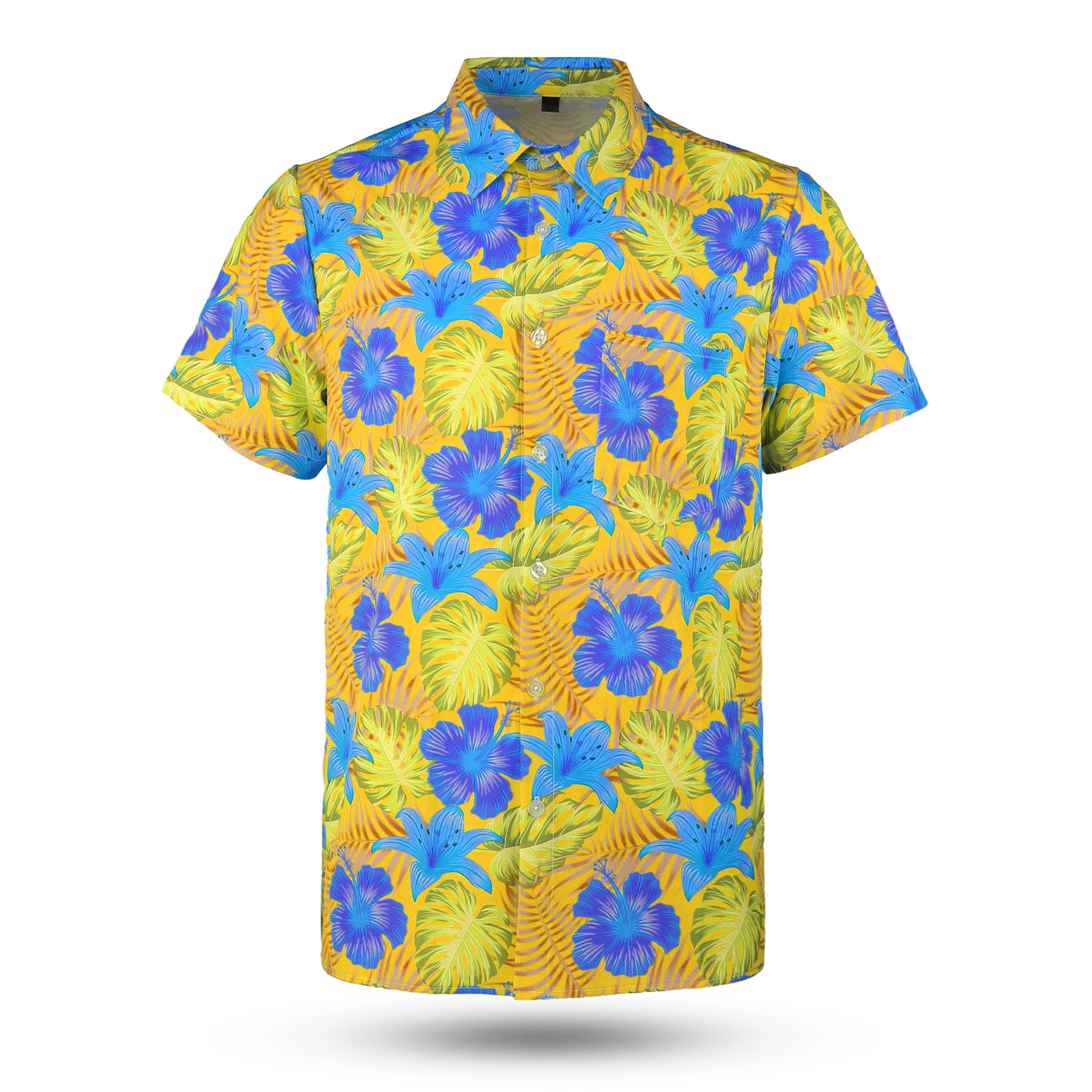 Men's Full Color Sublimated Hawaiian Shirt W/ Pocket
