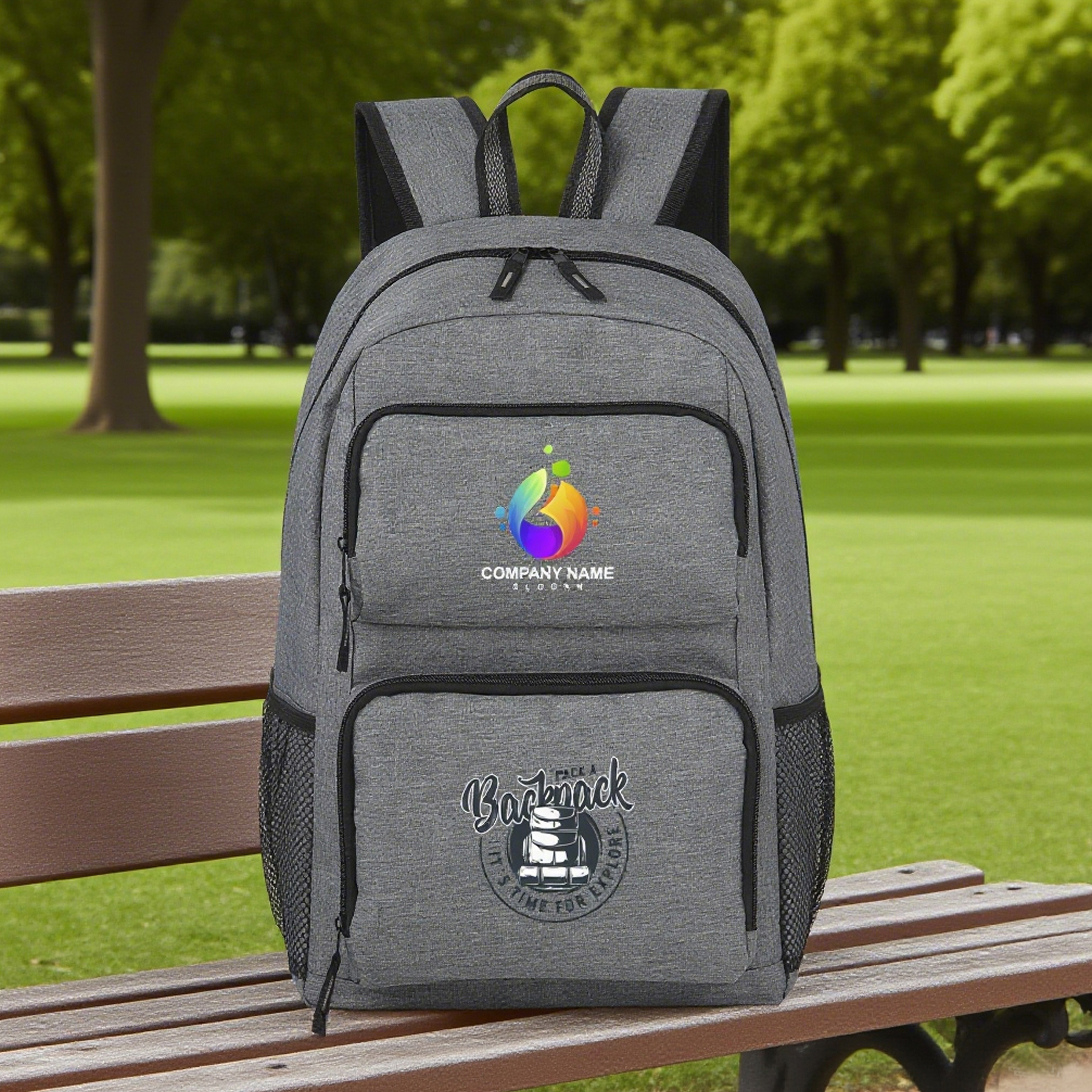 Graphite 15.6" Laptop Backpack – Multi-Pocket Design