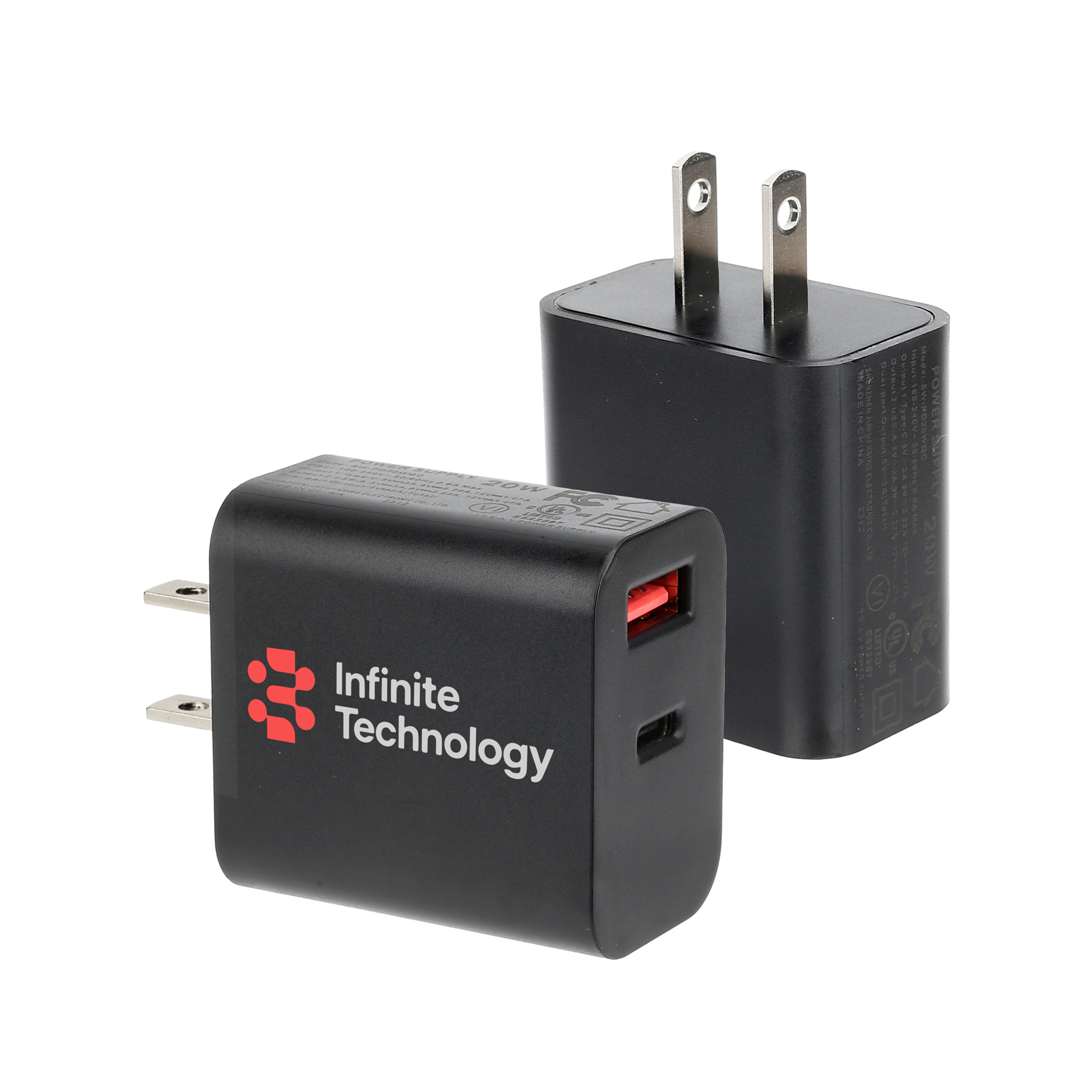 Certified 20W Dual USB-C PD Charger