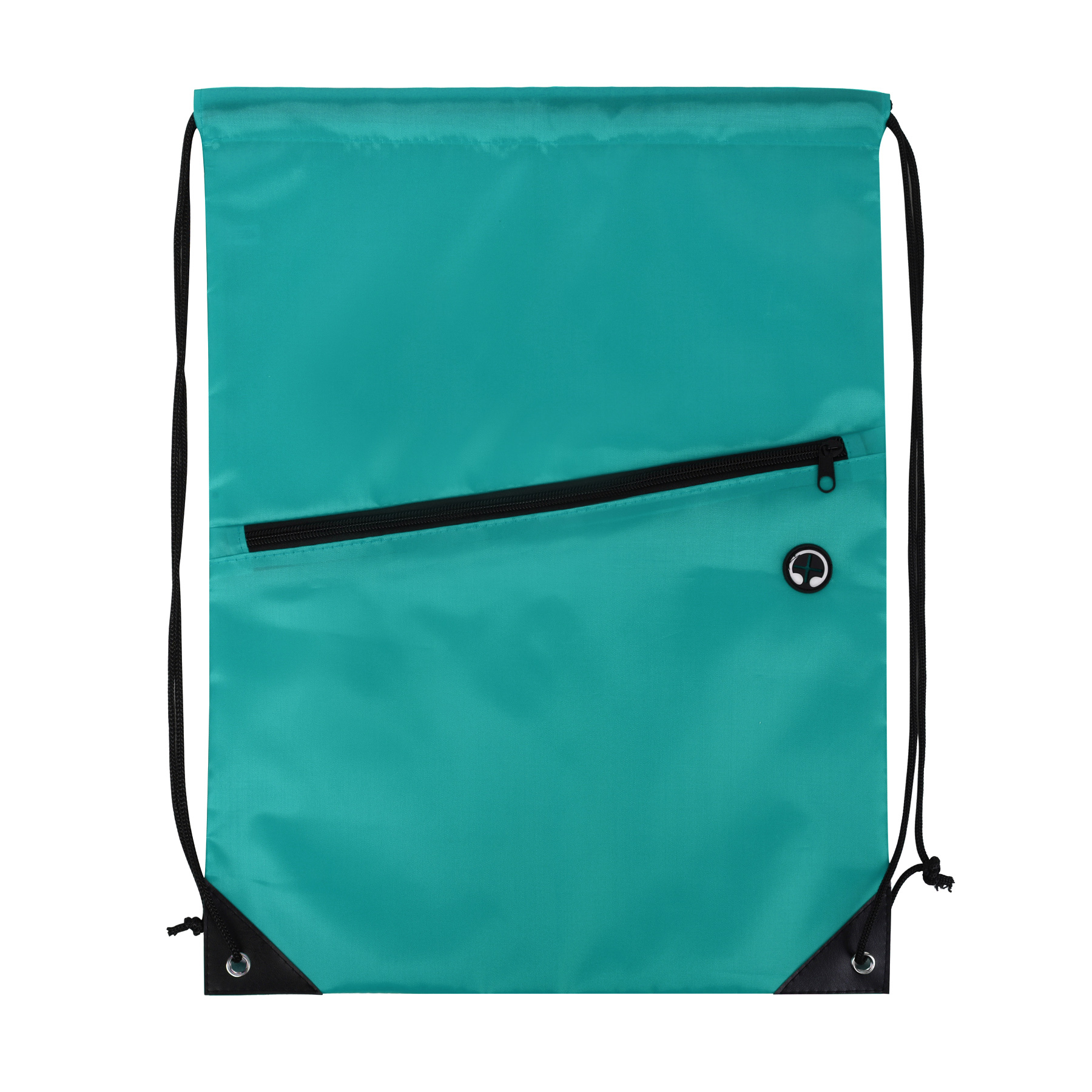 Drawstring Backpack with Secure Front Zip Pocket