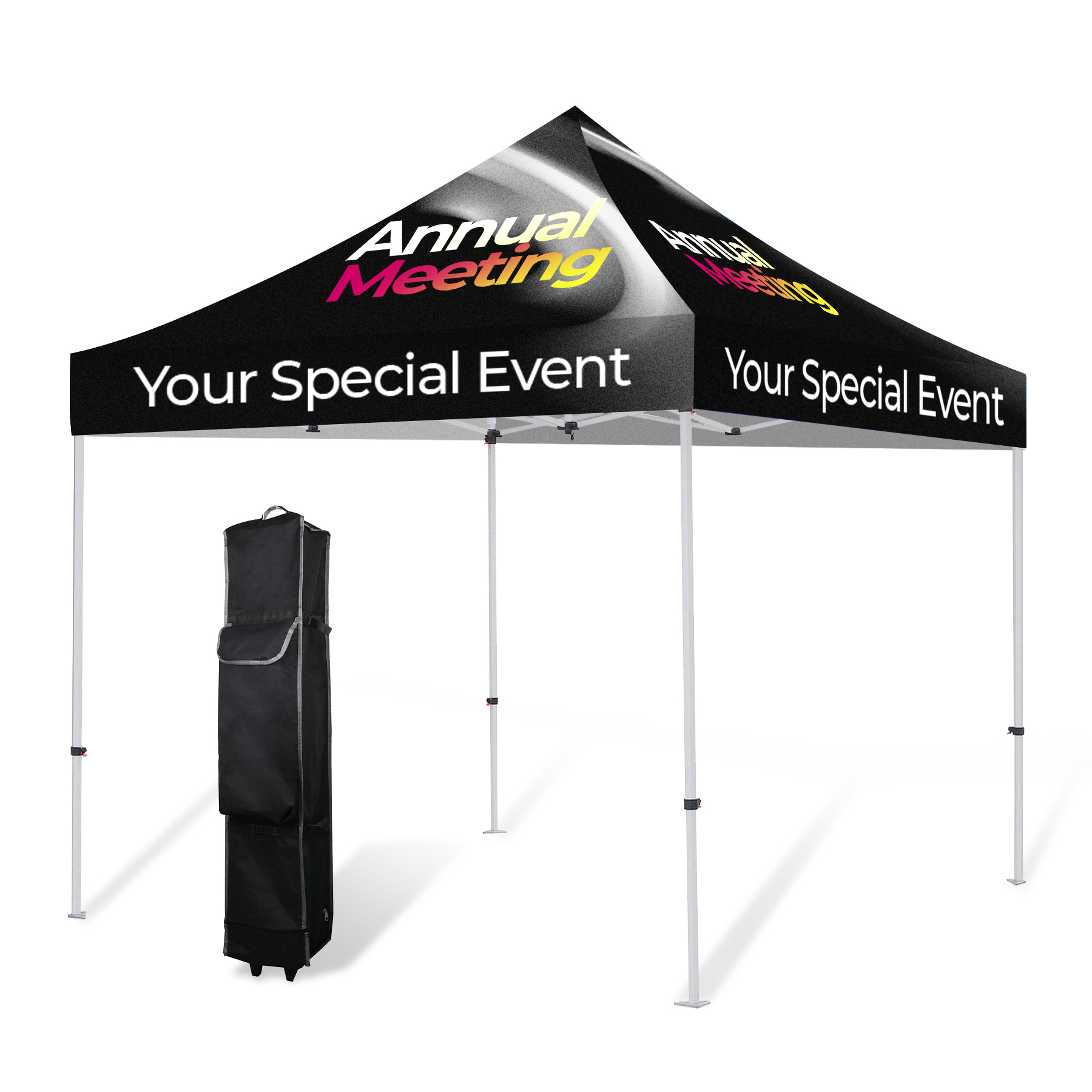 10'x10' Hexagonal Aluminum Pop-Up Tent with Premium Printed Canopy