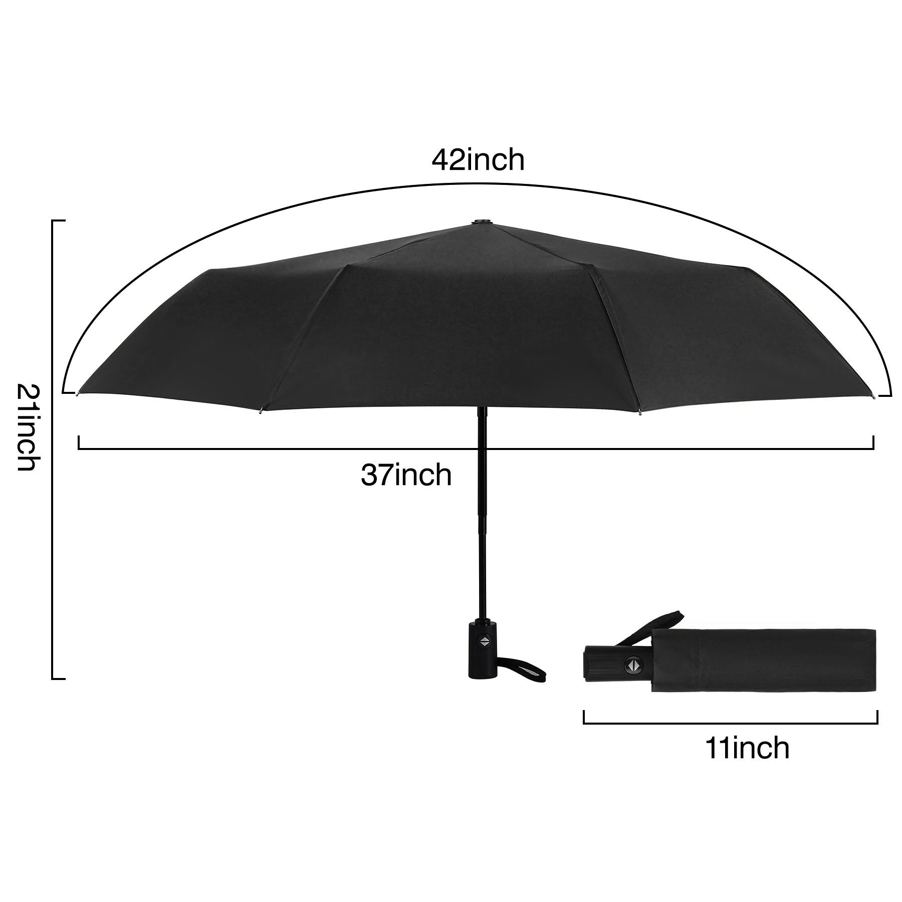 Auto Open Folding Umbrella (42 Inch Arc)