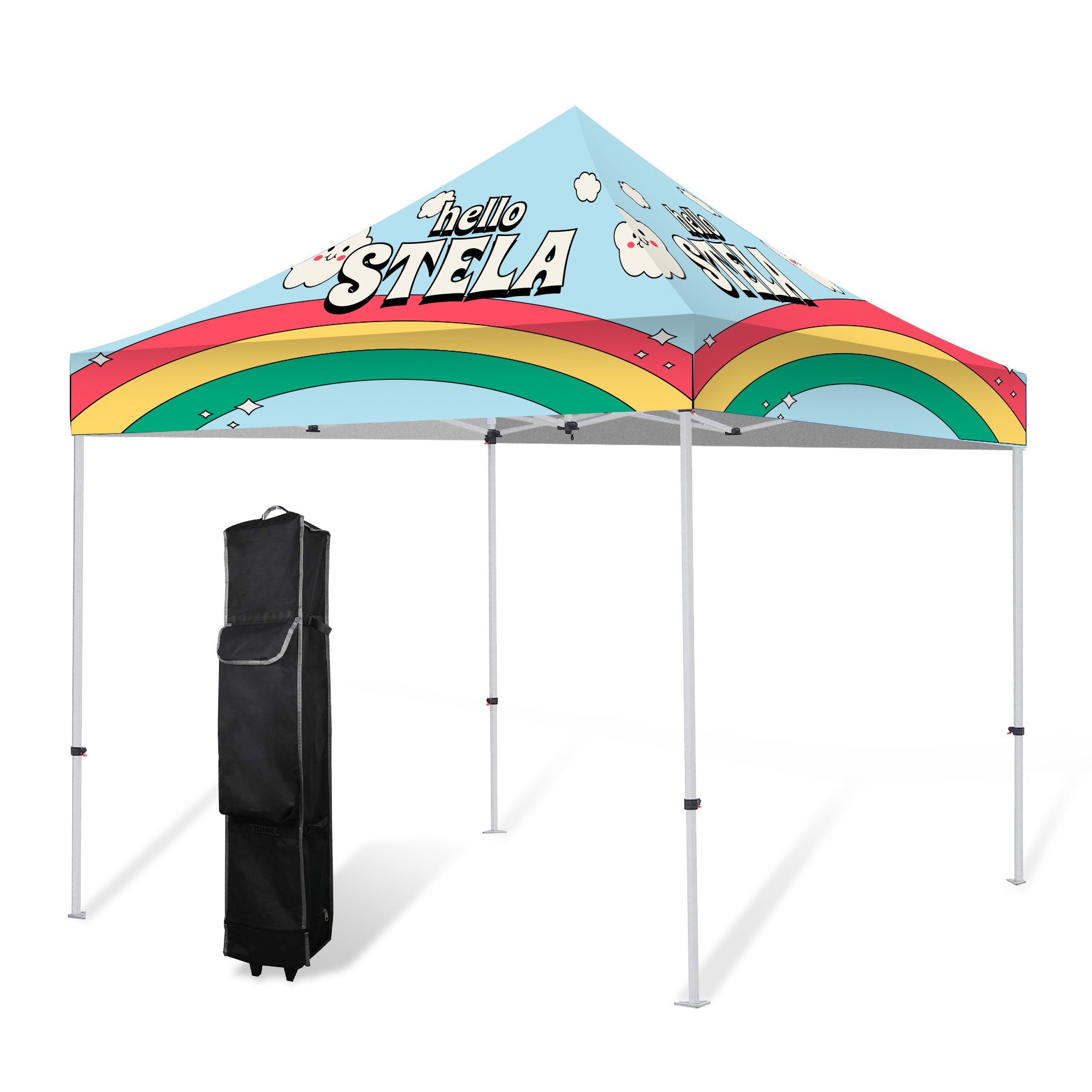 10'x10' Hexagonal Aluminum Pop-Up Tent with Premium Printed Canopy