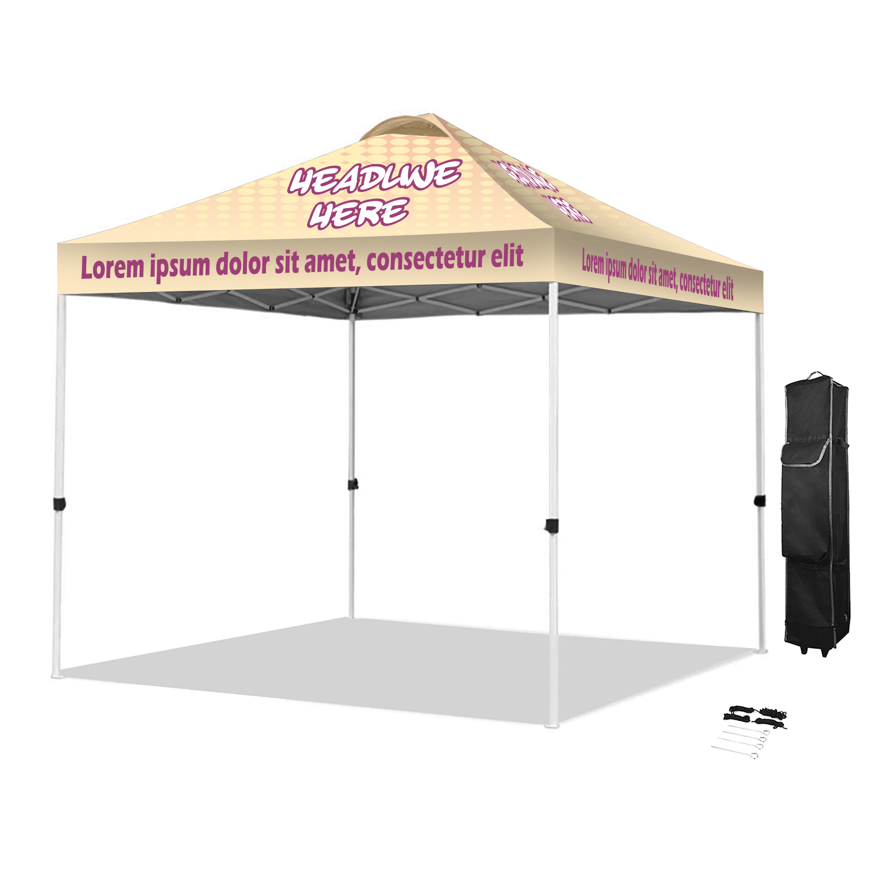 10' Pop-Up Shade Tent - Ventilated 600D Polyester