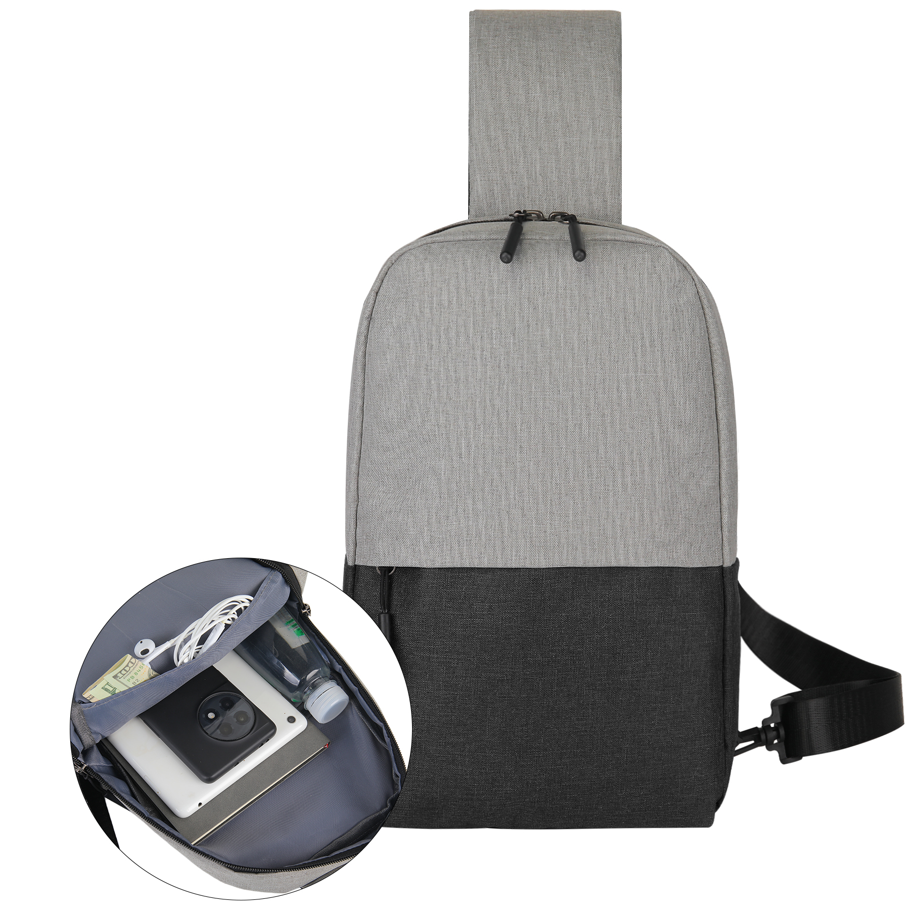 Dual-Tone Crossbody Sling Pack
