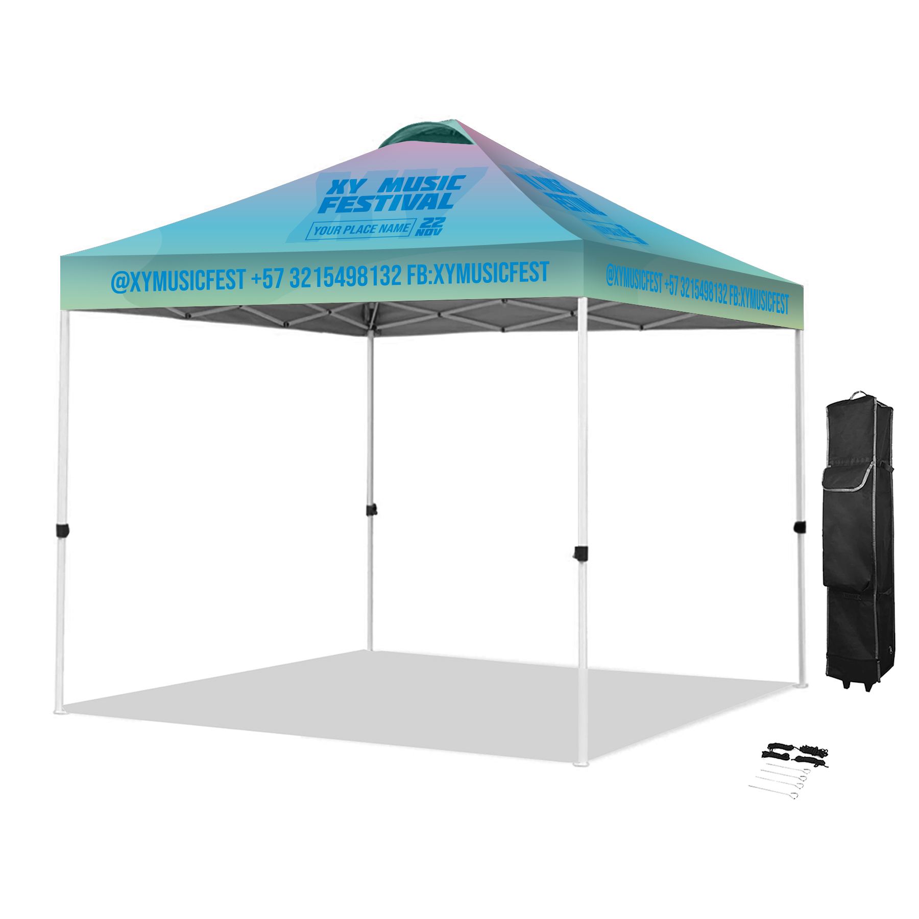 10' Pop-Up Shade Tent - Ventilated 600D Polyester