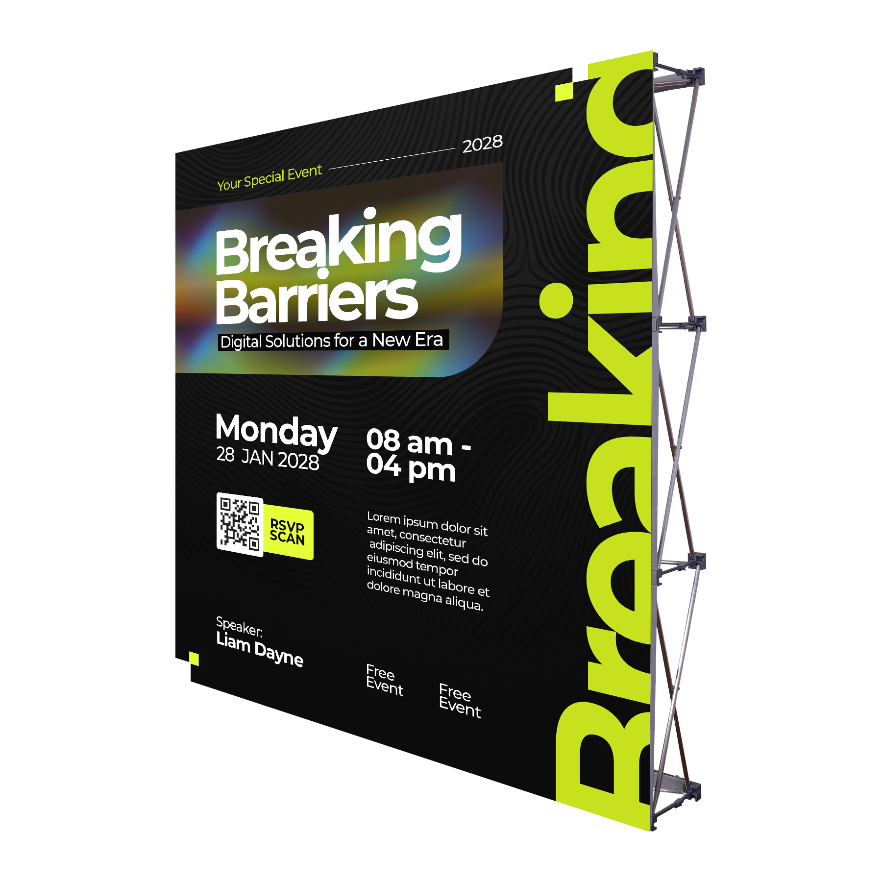 8ft Instant Straight Backdrop Display System