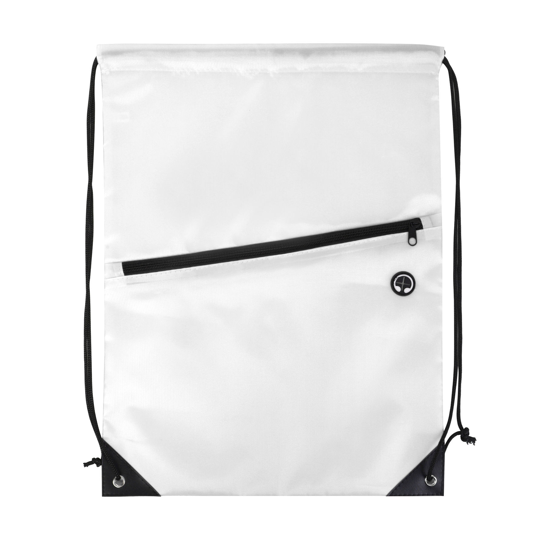 Drawstring Backpack with Secure Front Zip Pocket