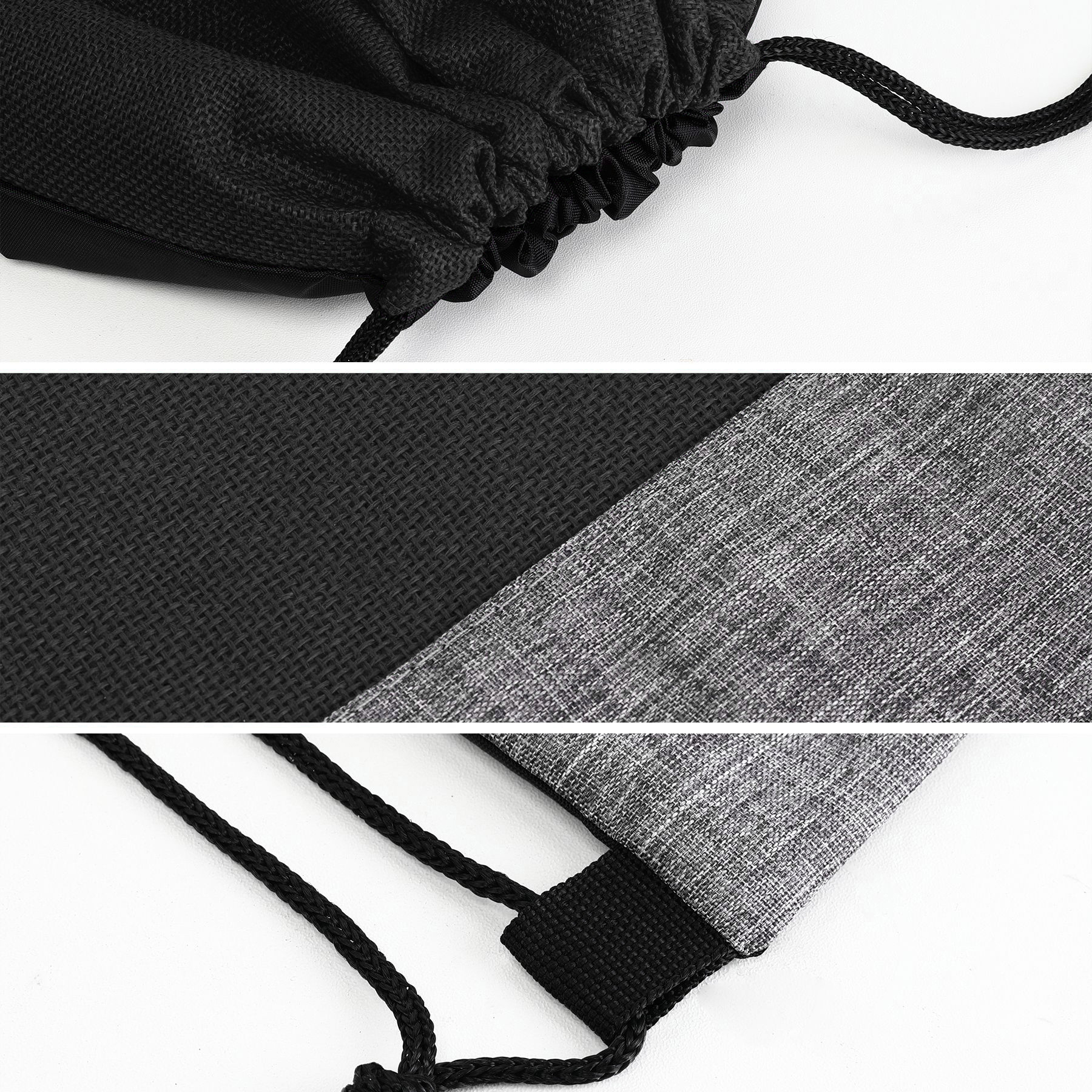 Heathered Jute Drawstring Bag