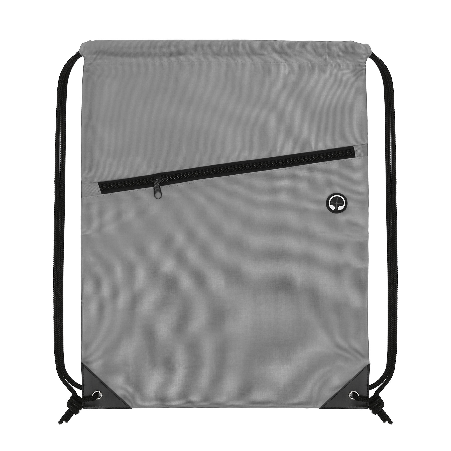 420D Heavy Duty Drawstring Bag With Front Zipper