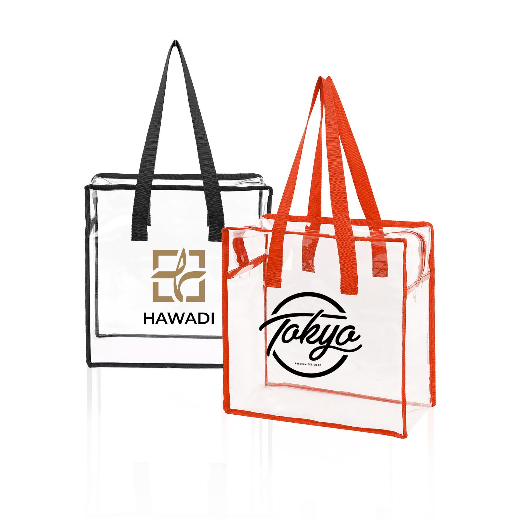 Transparent Vinyl Stadium Compliant Zippered Tote Bag