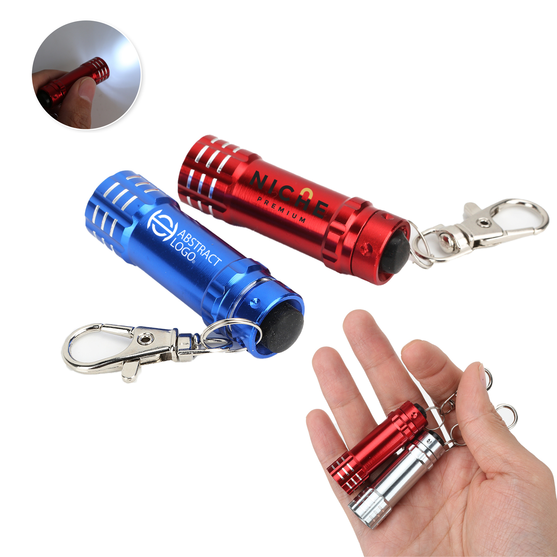 Compact Swivel LED Key Chain Flashlight