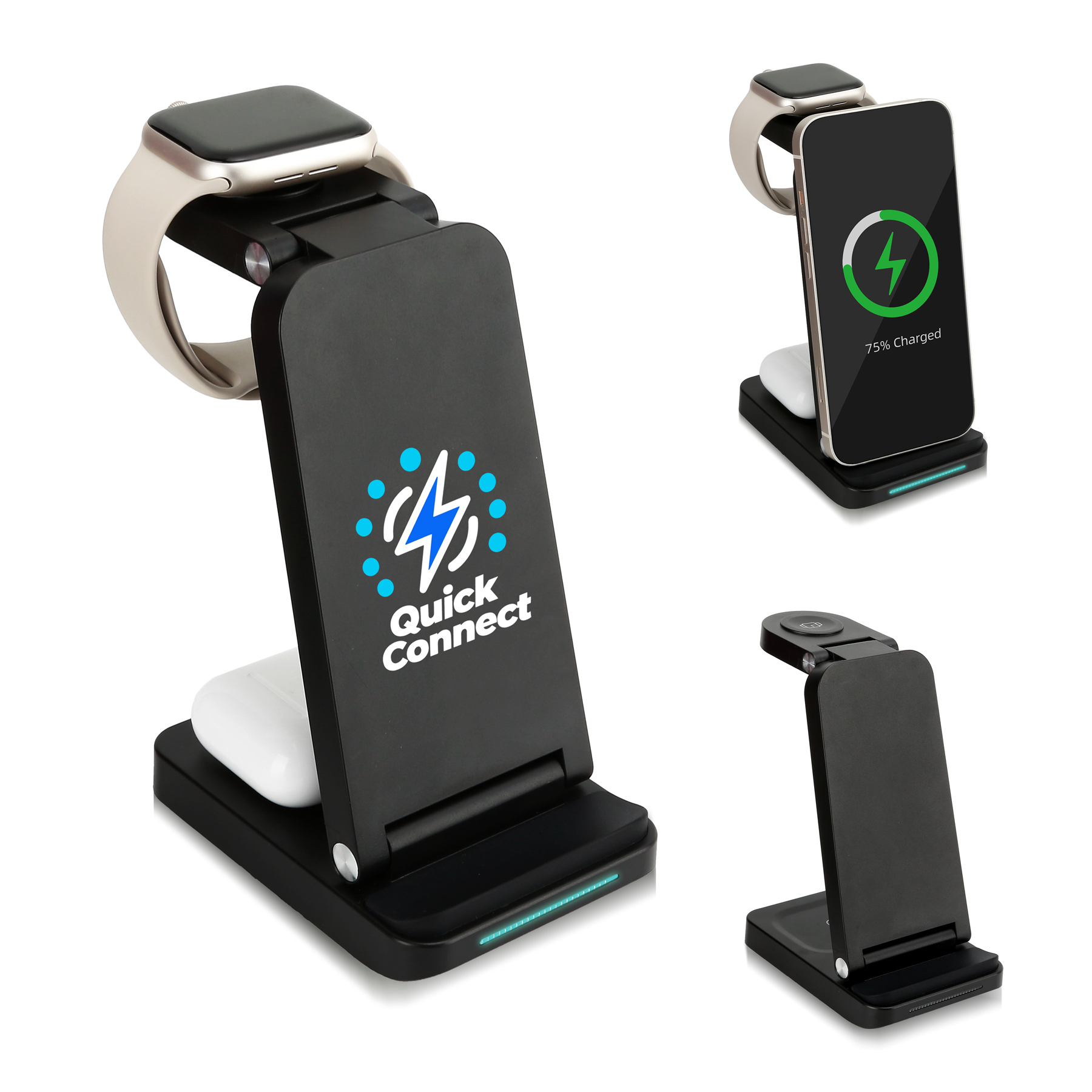 15W 3 - in - 1 Wireless Charging Stand