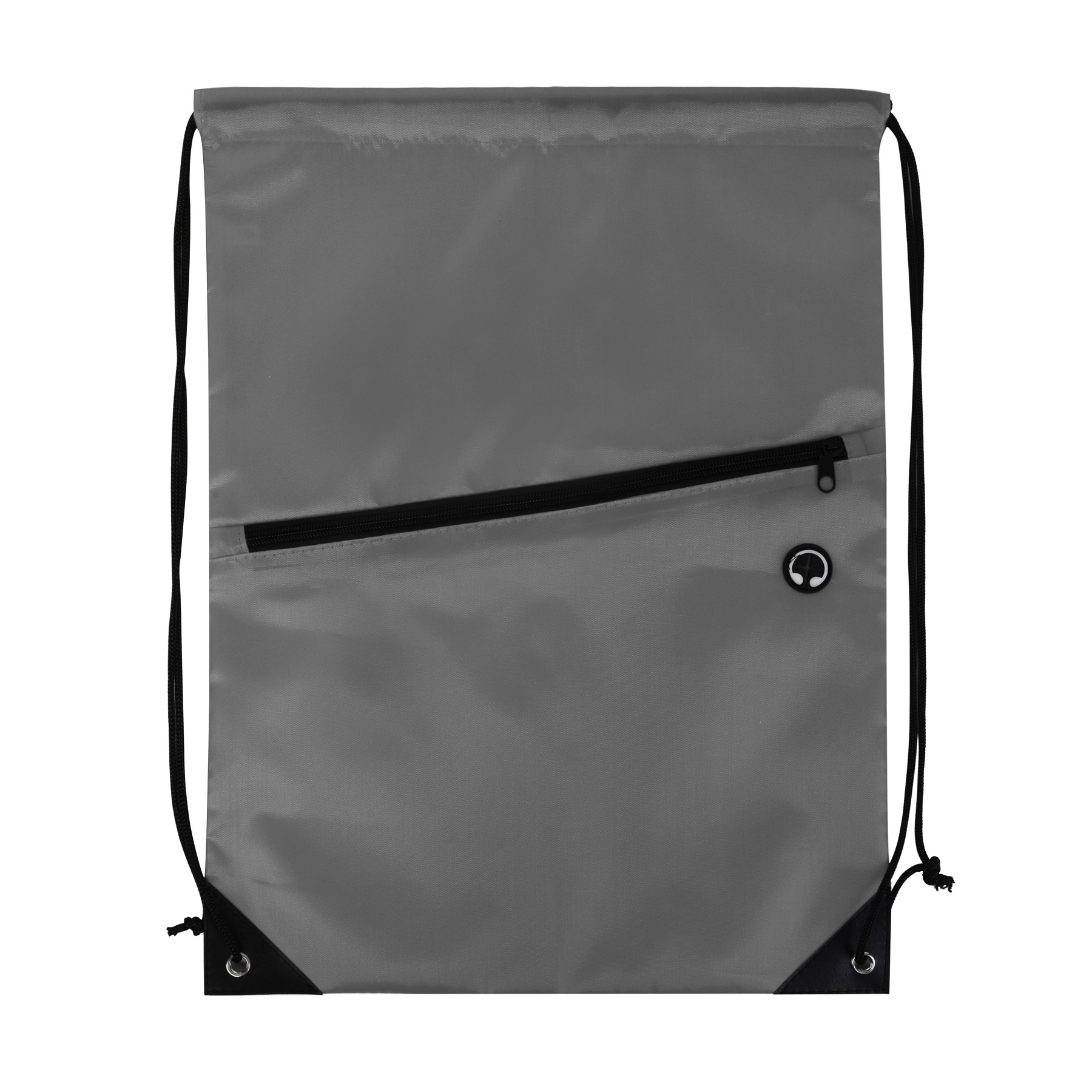 Drawstring Backpack with Secure Front Zip Pocket