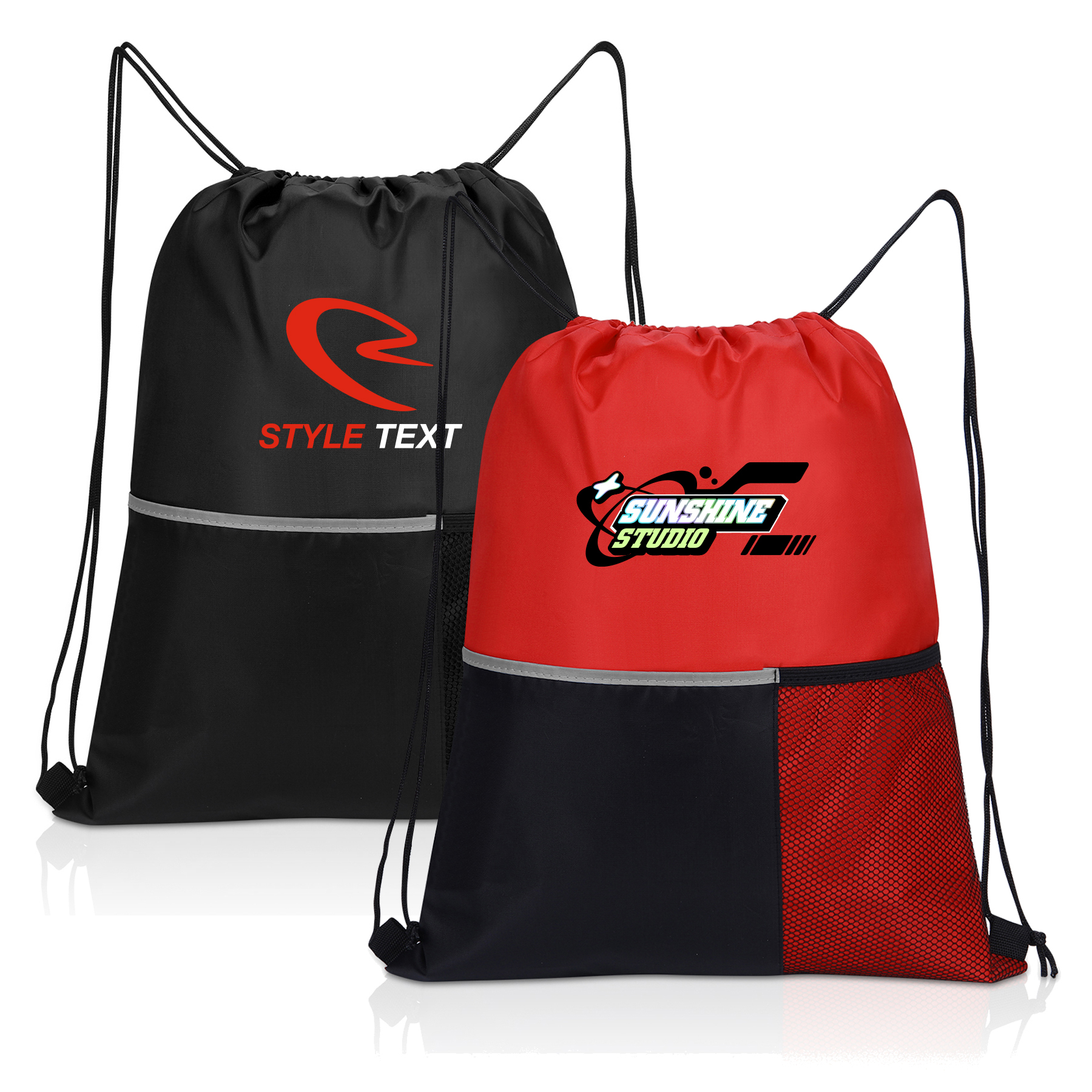 Dual Pocket Drawstring Bag