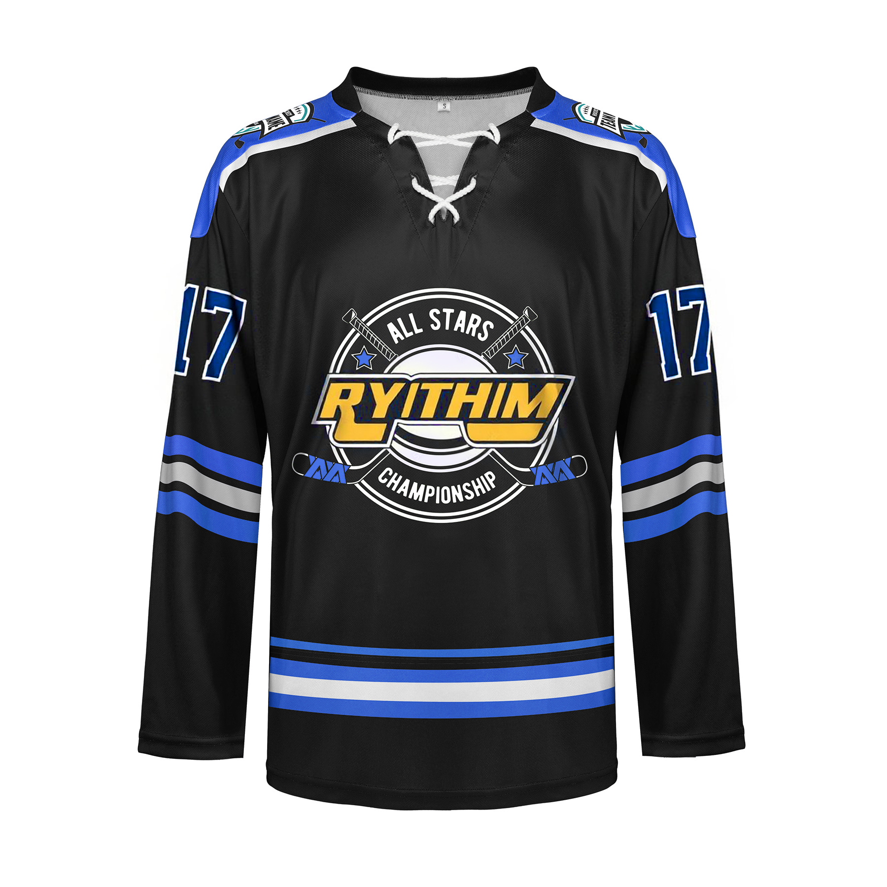 Personalized Hockey Jersey with Lace-Up Neck (Dye Sublimated Design)