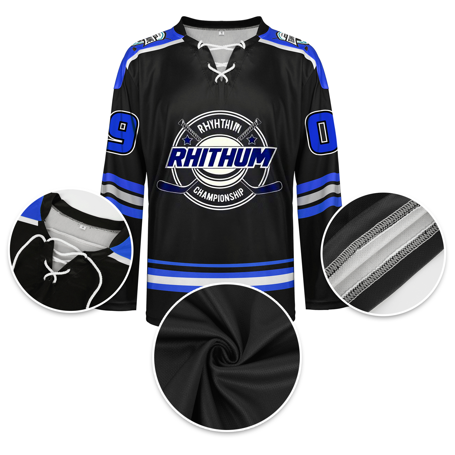 Personalized Hockey Jersey with Lace-Up Neck (Dye Sublimated Design)