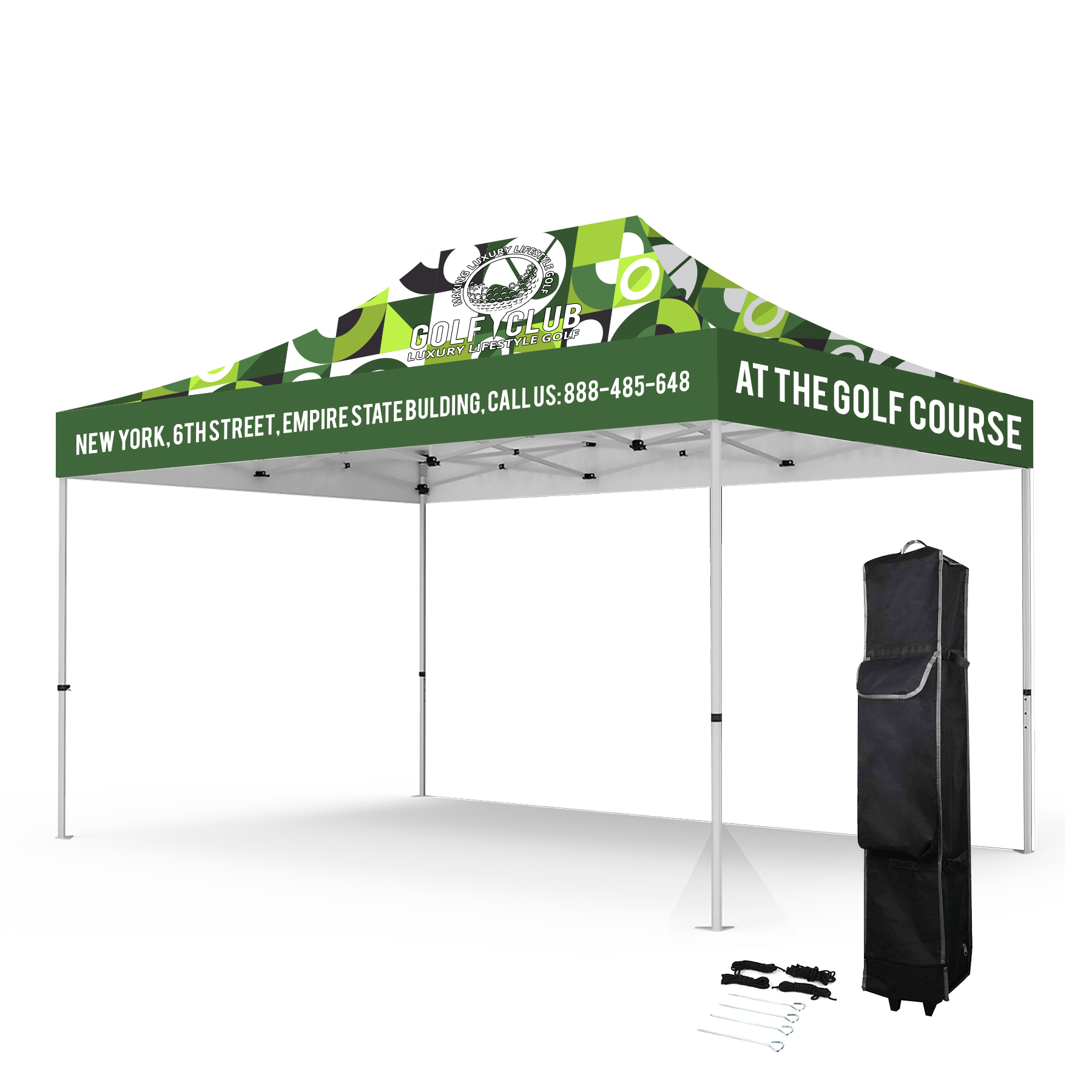 10'x15' Hexagonal Aluminum Frame with High-Quality Dye-Sublimation Canopy